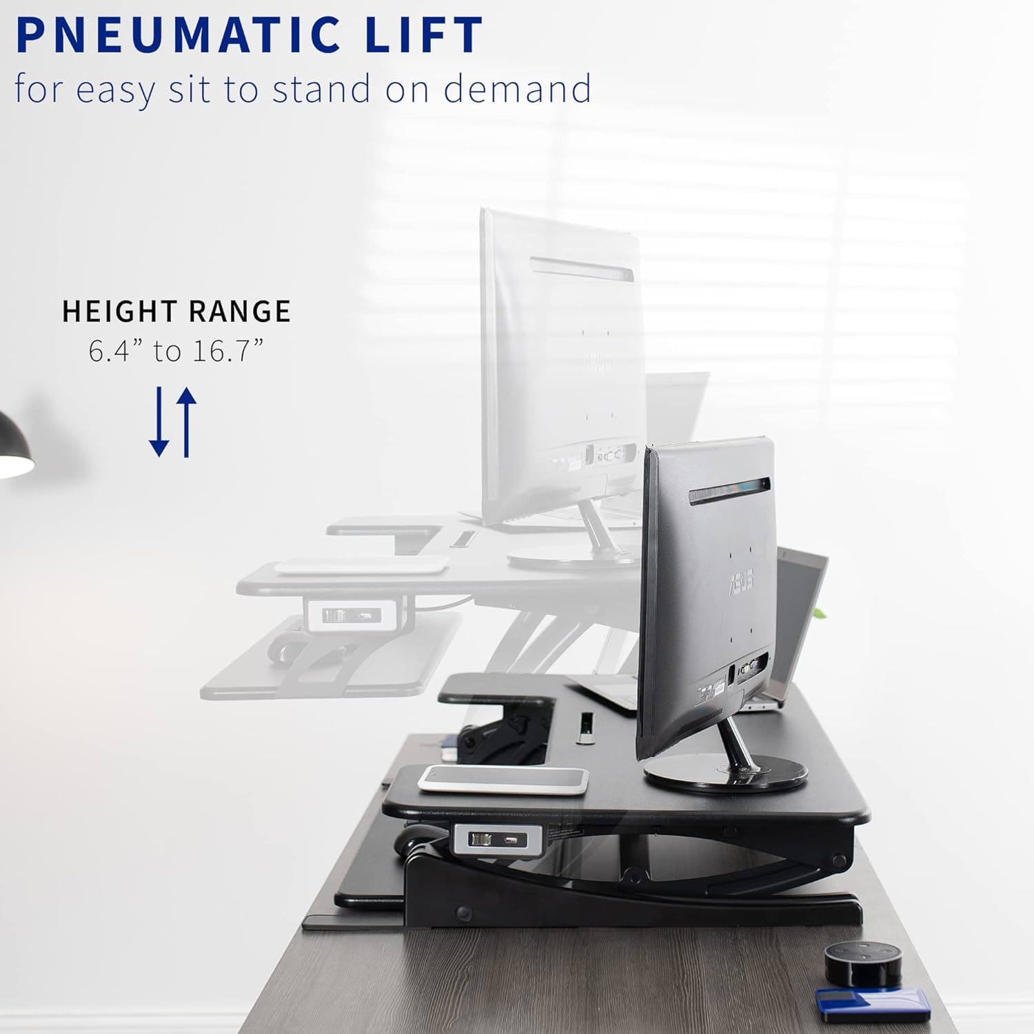 VIVO 42-Inch Electric Standing Desk Converter VE Series thumbnail 5