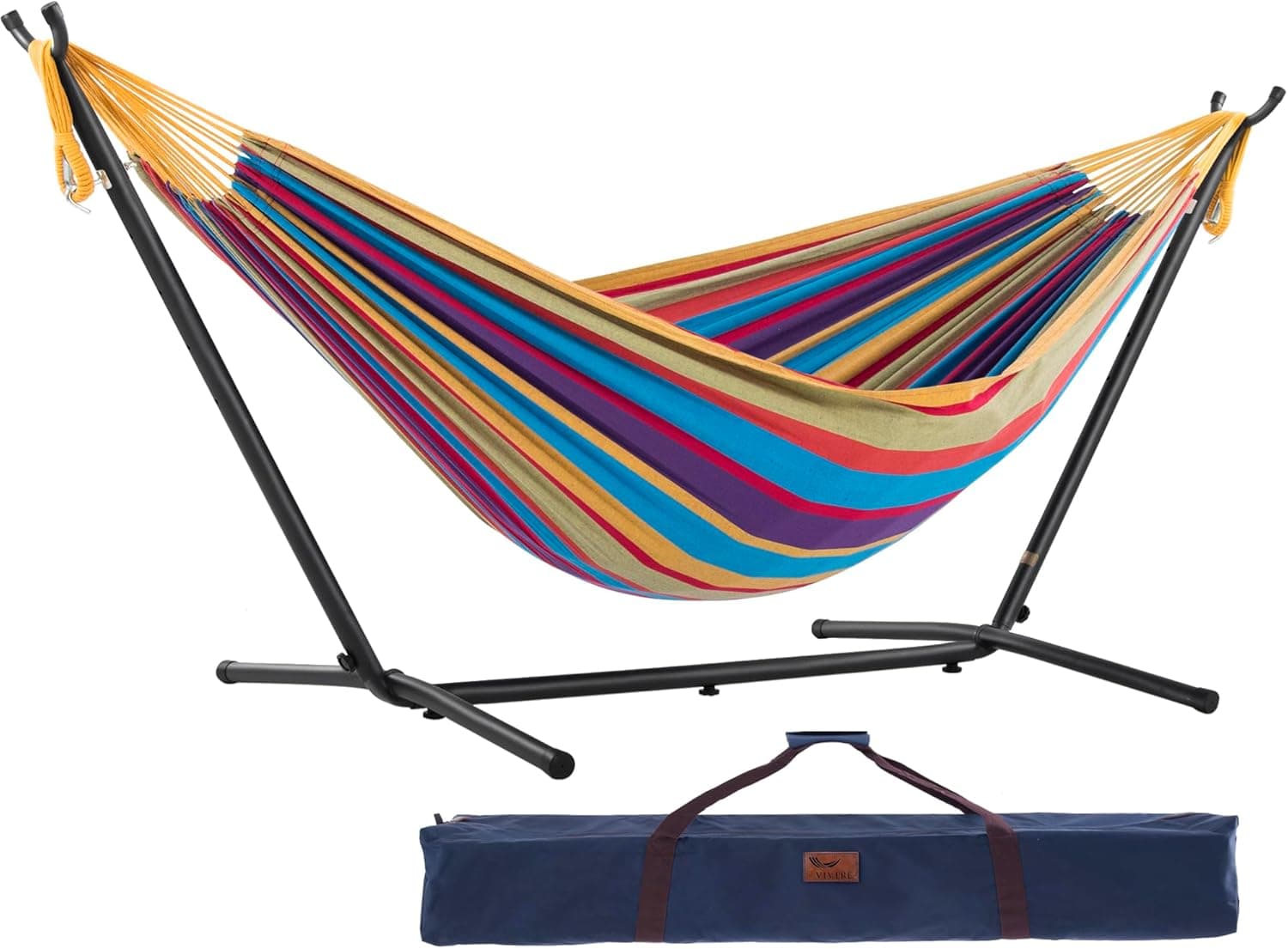Vivere Double Cotton Hammock with Stand