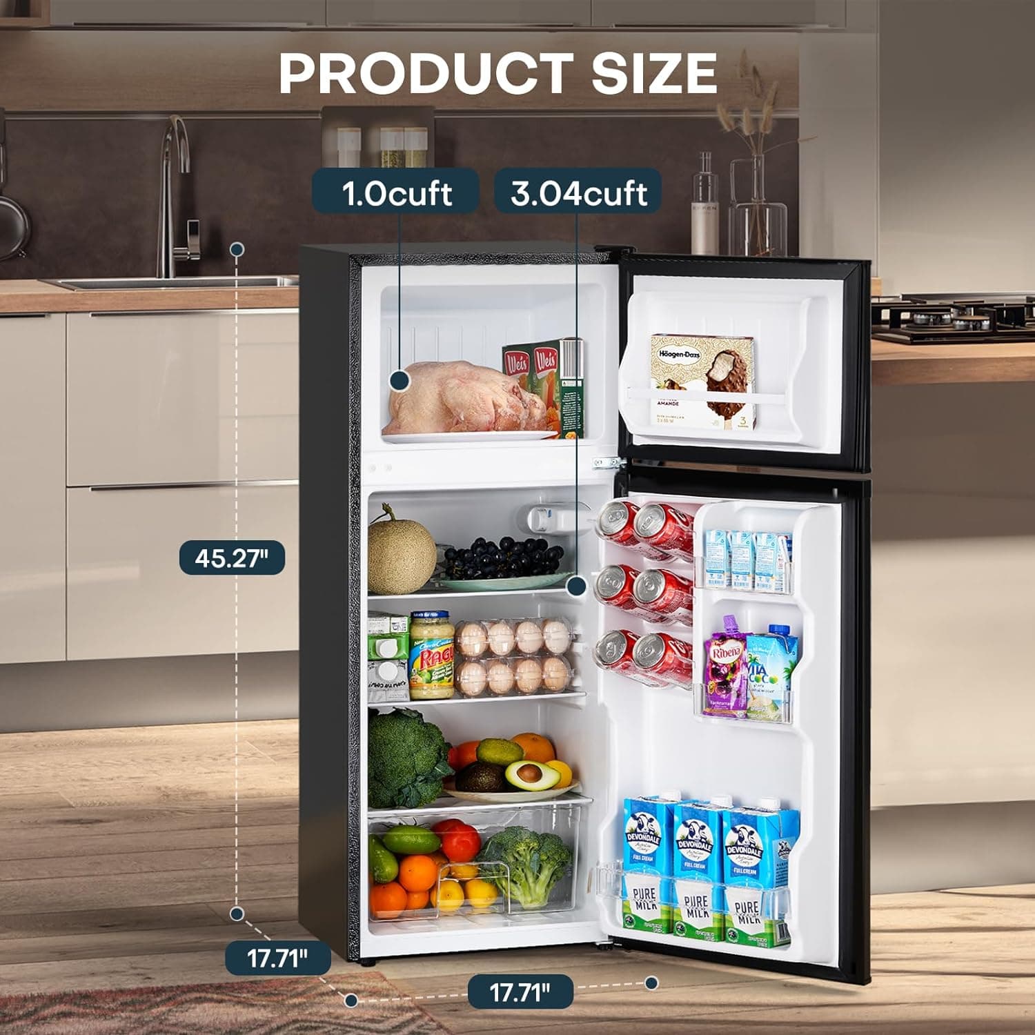 Upstreman 4.0 Cu.Ft. Mini Fridge with Freezer (BR401) thumbnail 2