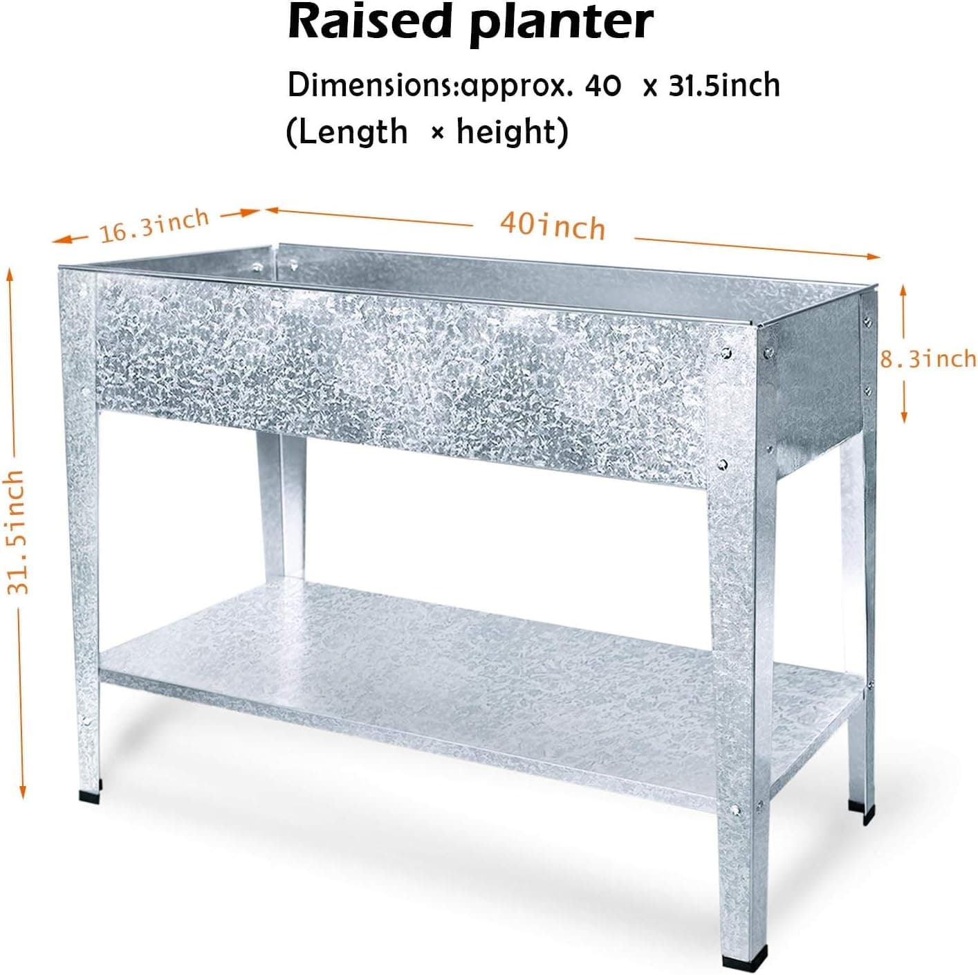 FOYUEE Galvanized Raised Garden Bed with Legs thumbnail 2