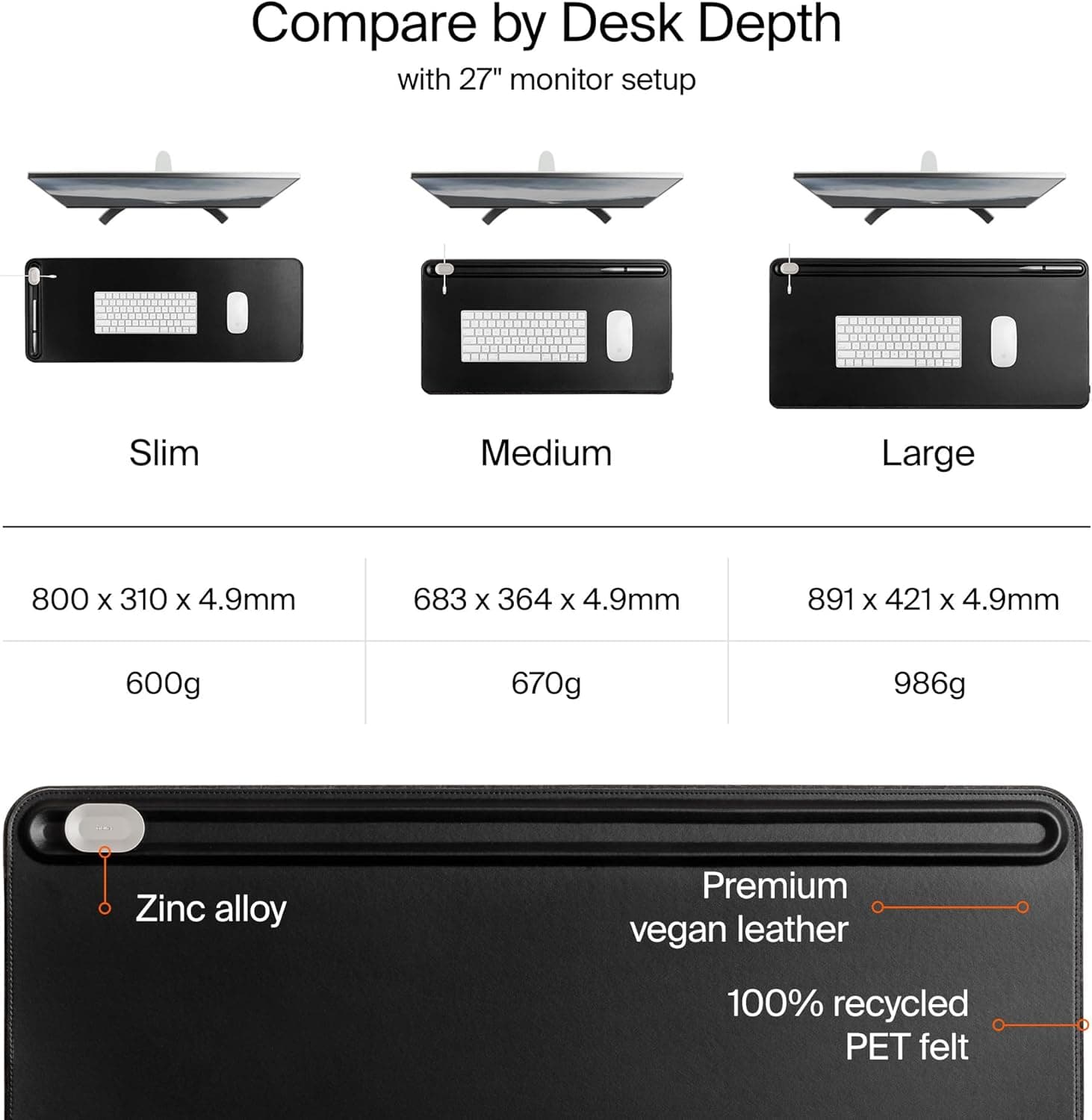 Orbitkey Desk Mat (Medium, Vegan Leather) thumbnail 5