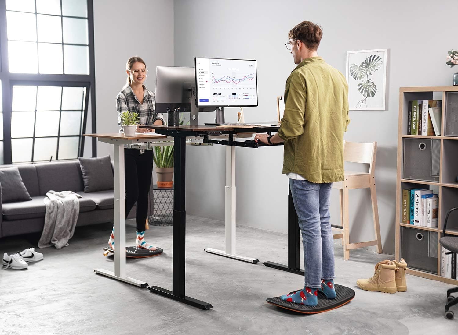 FEZIBO Standing Desk Mat with Anti-Fatigue Bar thumbnail 2