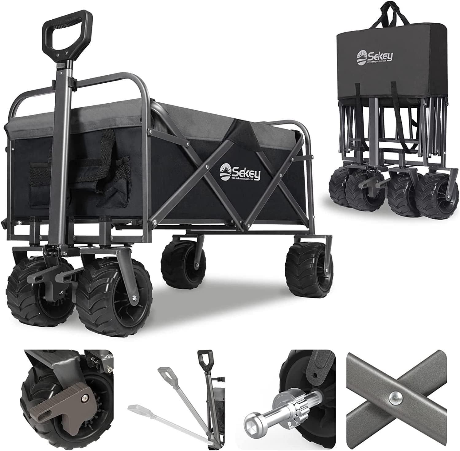 Sekey Heavy Duty Foldable Wagon with Big Wheels - image 1