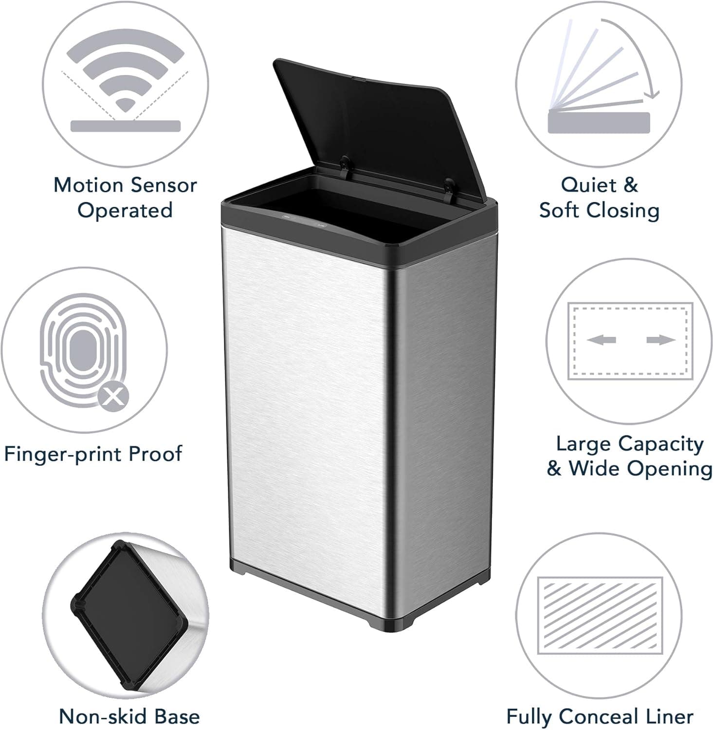 CozyBlock 13 Gallon Automatic Touchless Sensor Trash Can thumbnail 4