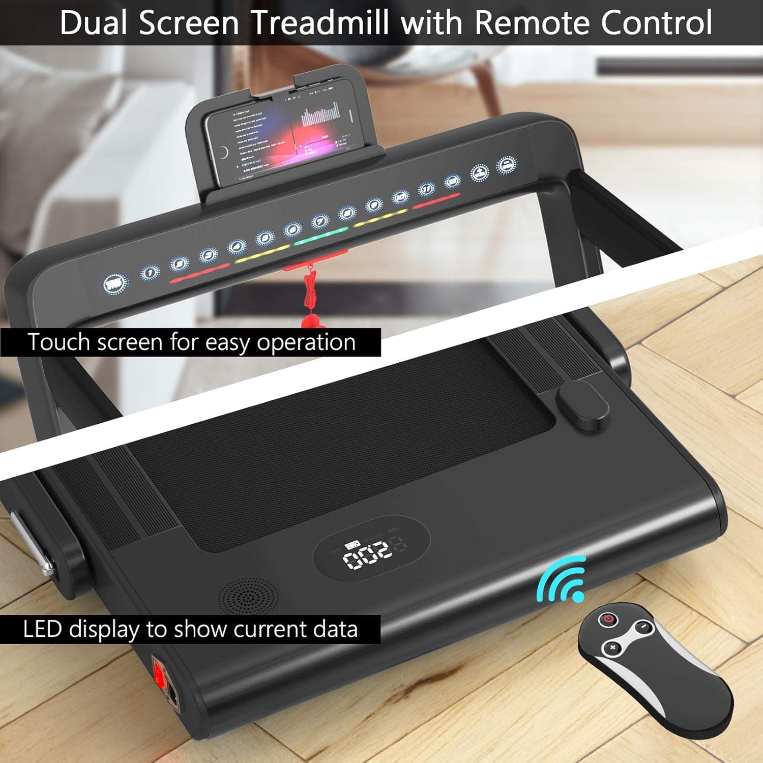 Goplus 2-in-1 Folding Treadmill thumbnail 3