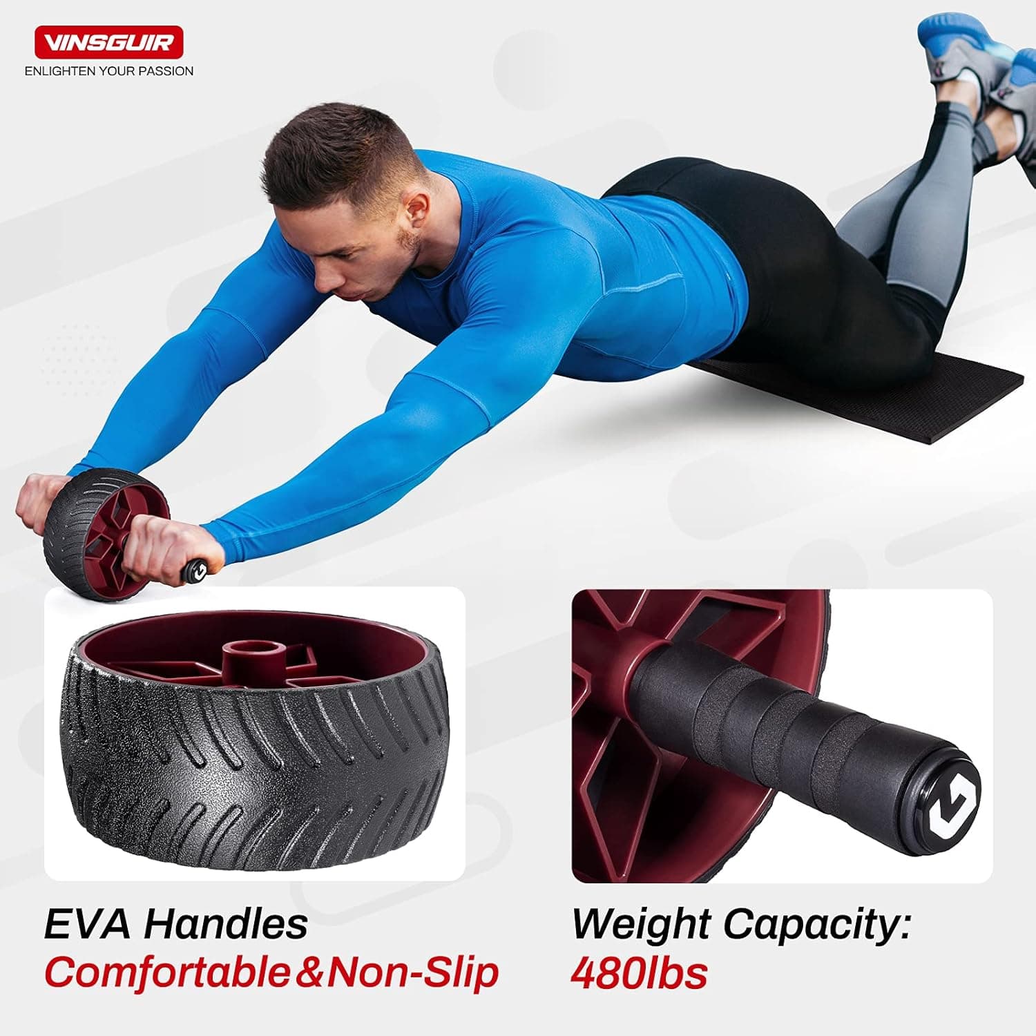 Vinsguir Ultra-Wide Ab Roller Wheel thumbnail 3