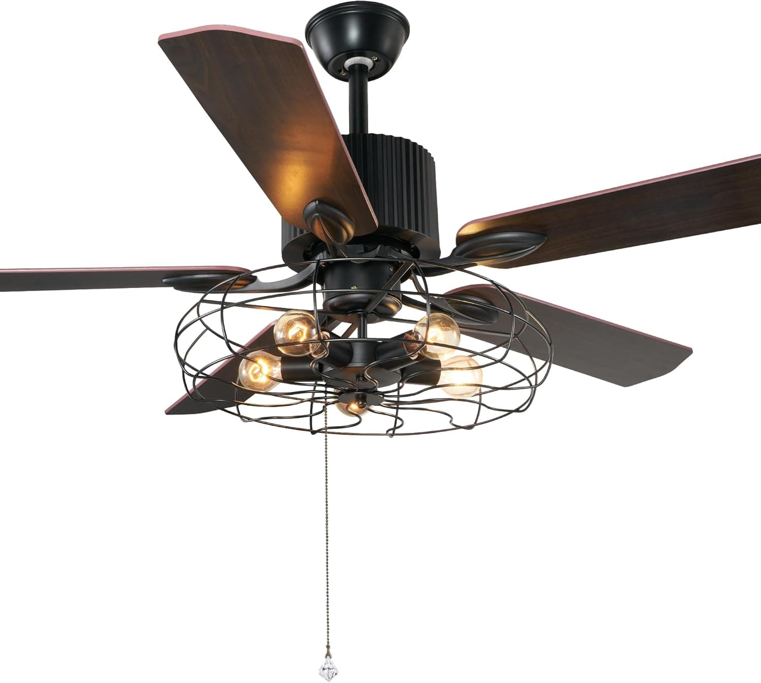 efperfect 52" Industrial Vintage Metal Cage Ceiling Fan - image 1