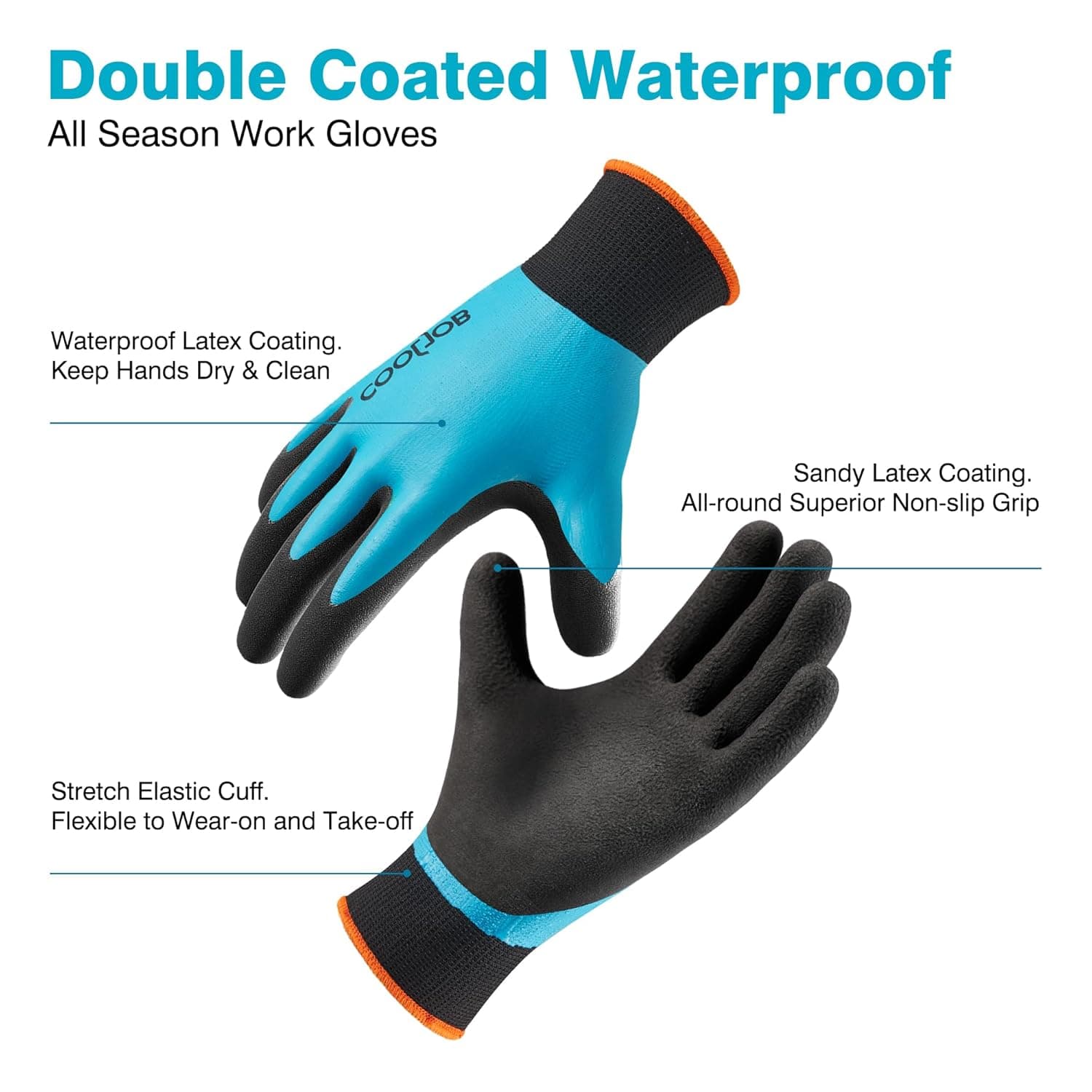 COOLJOB Waterproof Gardening Gloves with Grip thumbnail 2
