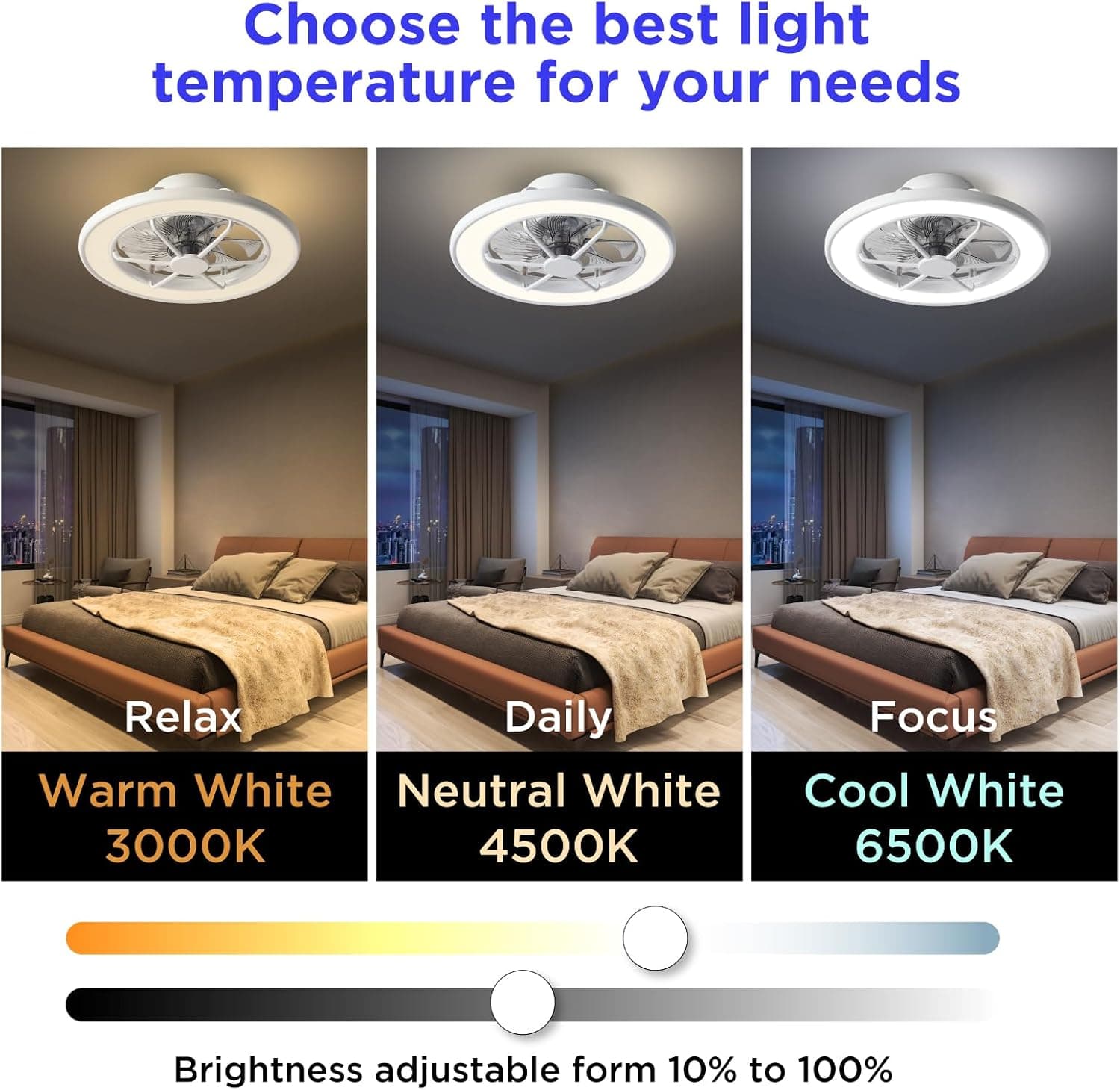 ocioc 18" Smart Low Profile Ceiling Fan with RGB Ambient Light thumbnail 3