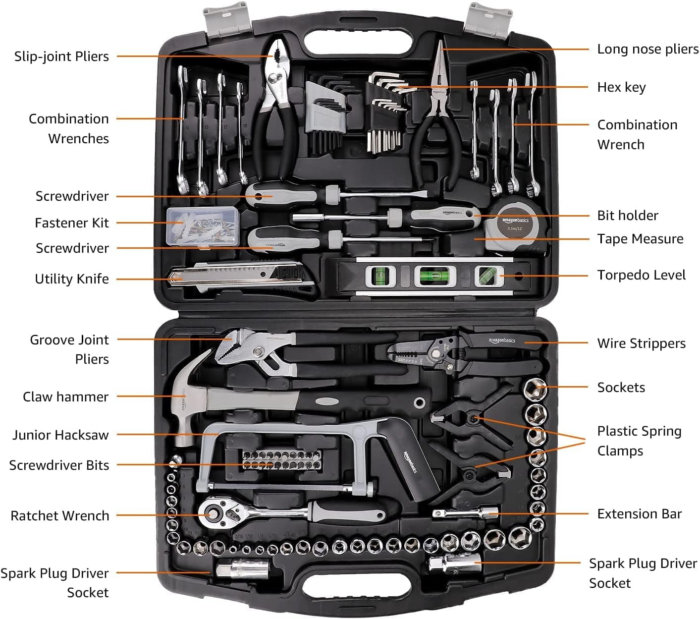Amazon Basics 173-Piece Household Tool Kit thumbnail 2