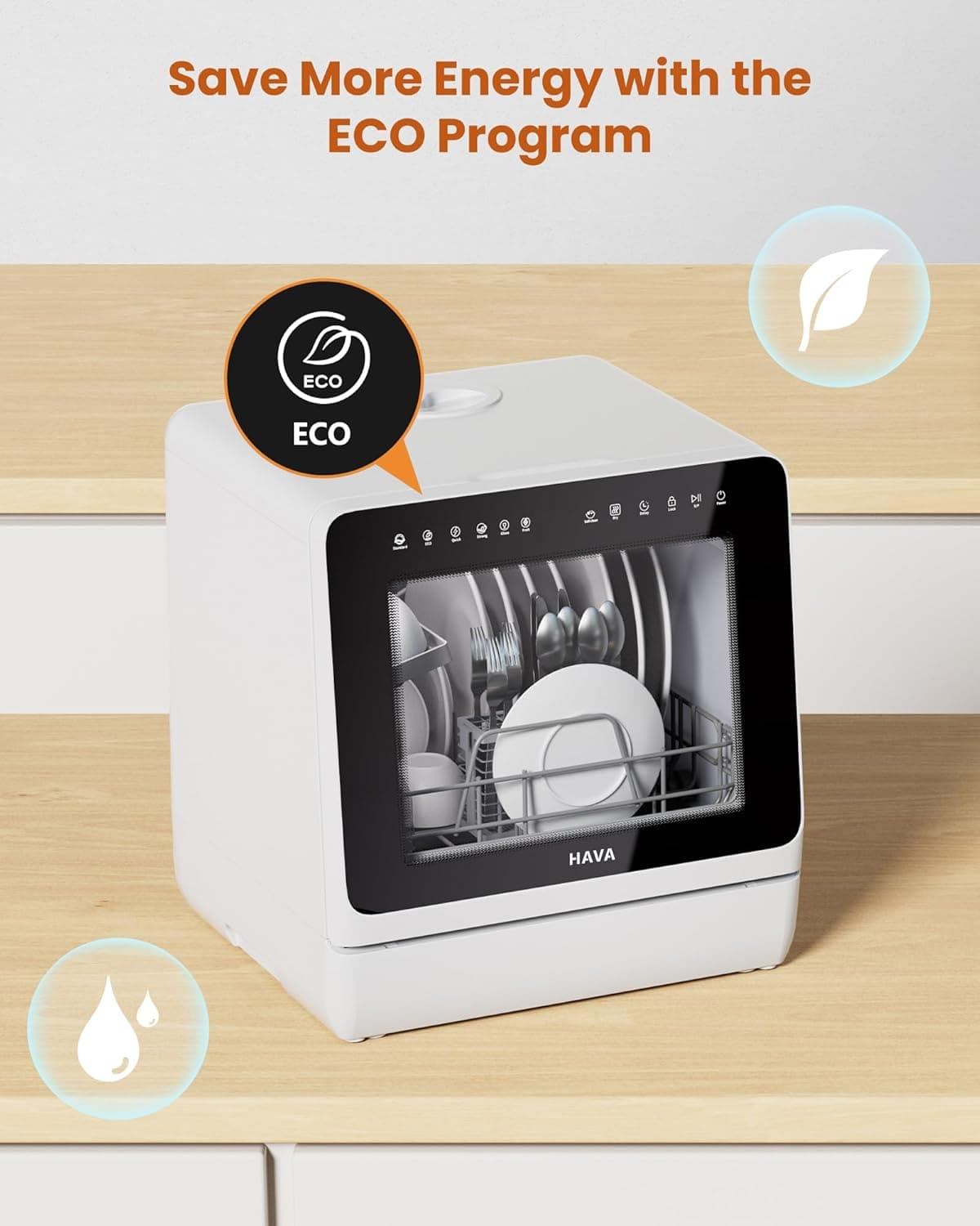 HAVA Countertop Dishwasher 8-Program Upgraded Model thumbnail 4