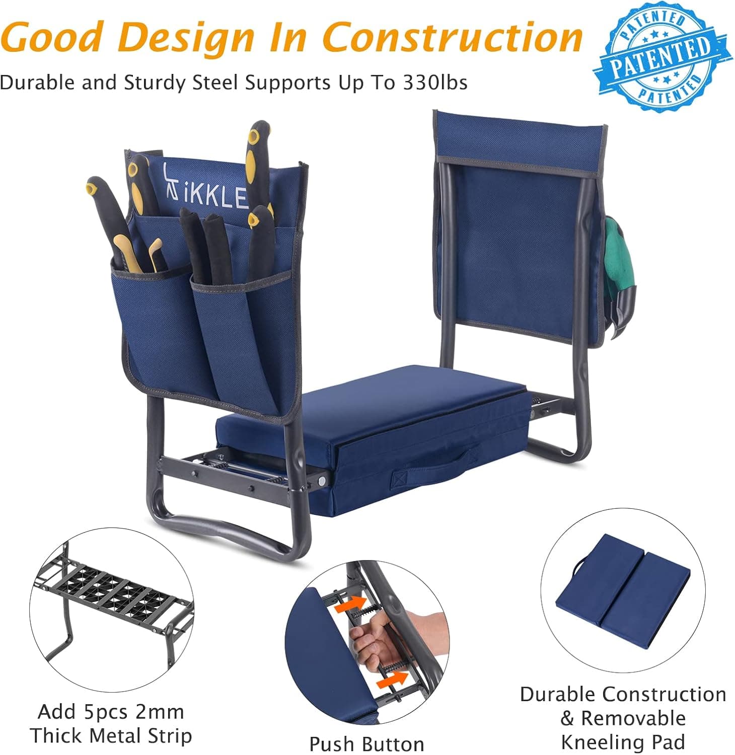 Patented Garden Kneeler and Seat with Detachable Pad thumbnail 3