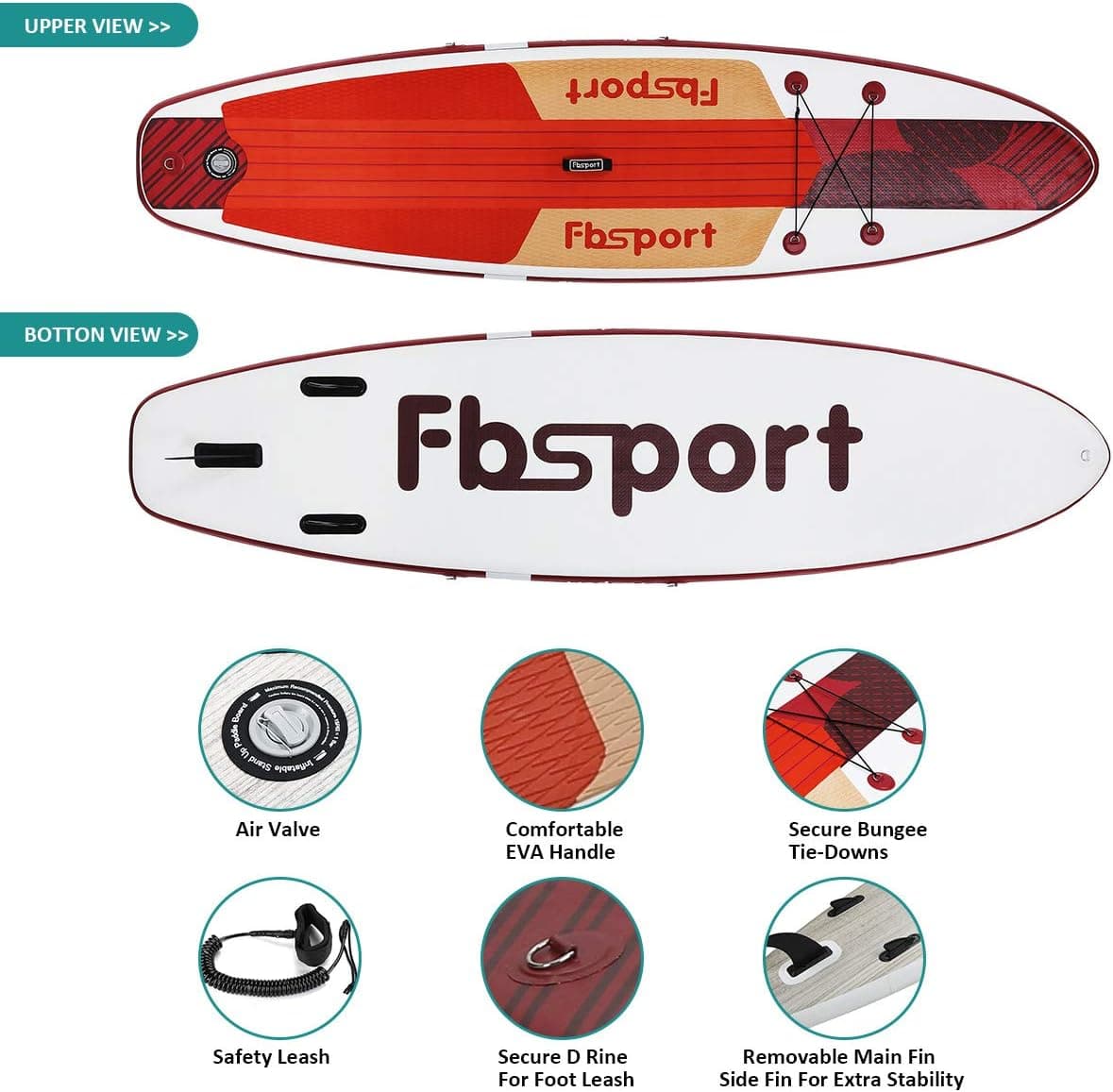 FBSPORT 11' Premium Inflatable Stand Up Paddle Board thumbnail 4