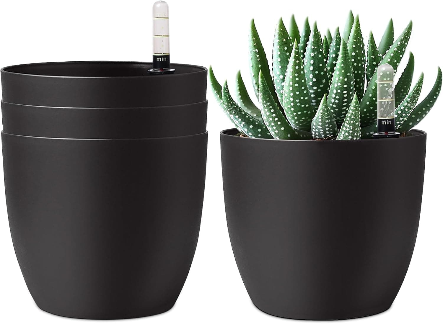 T4U 6 Inch Self-Watering Planter with Water Level Indicator 4 Pack - image 1