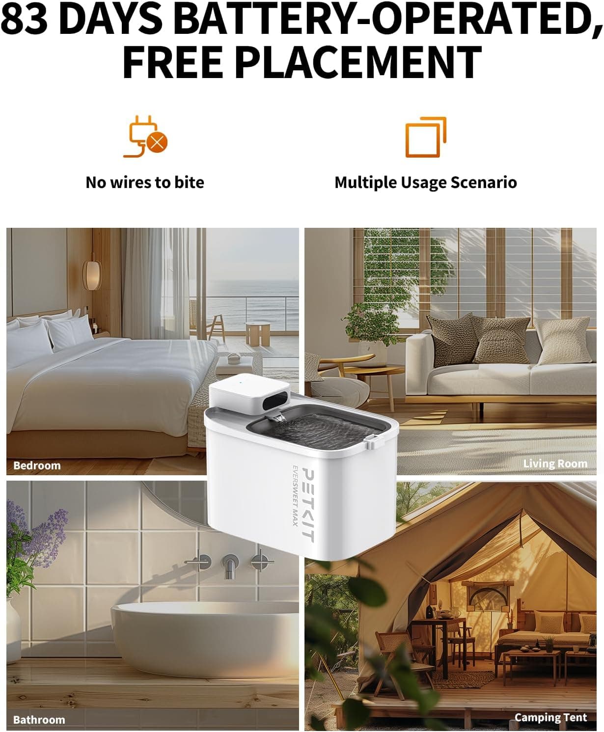 PETKIT EVERSWEET MAX Cordless Cat Water Fountain thumbnail 2