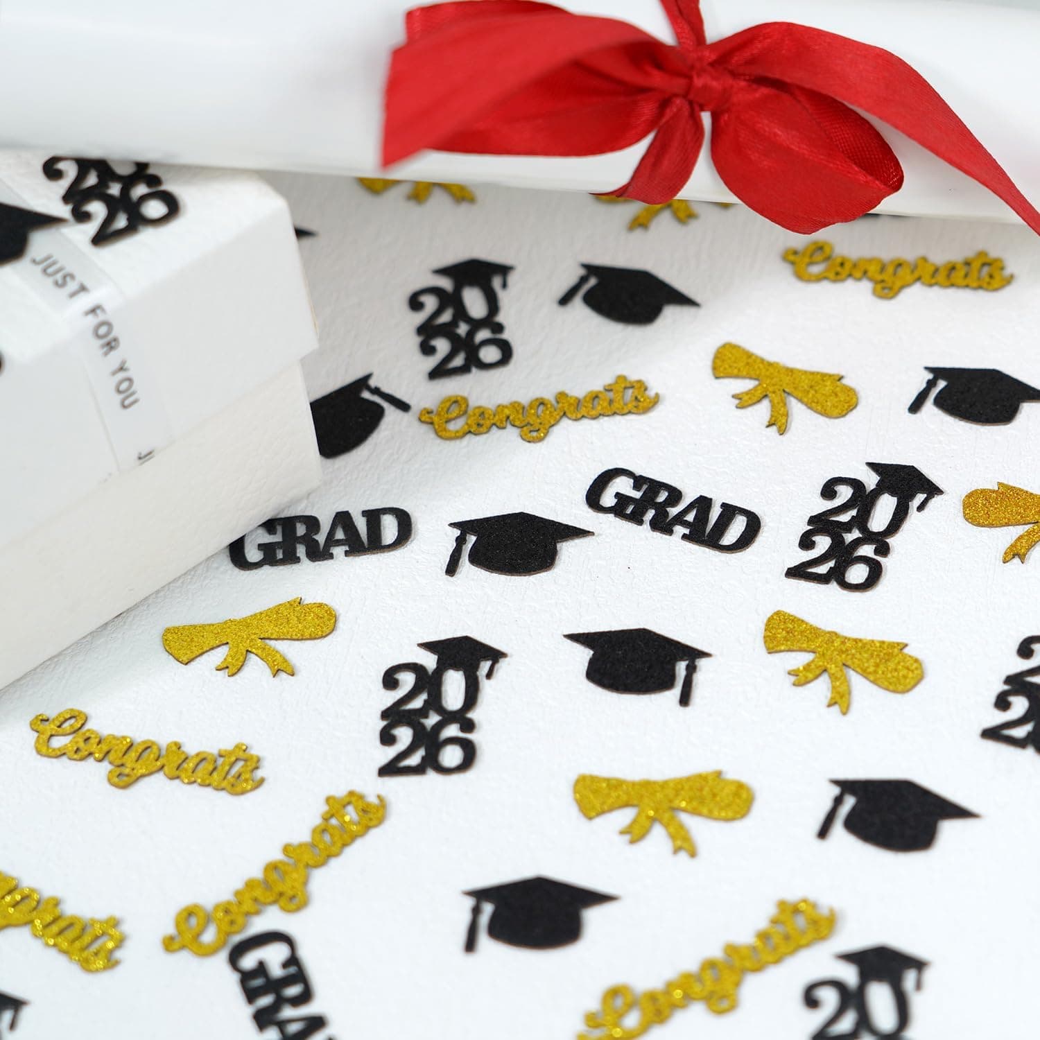 Gybeizhu 200PCS Graduation Confetti Table Scatter (Black & Gold) - image 1