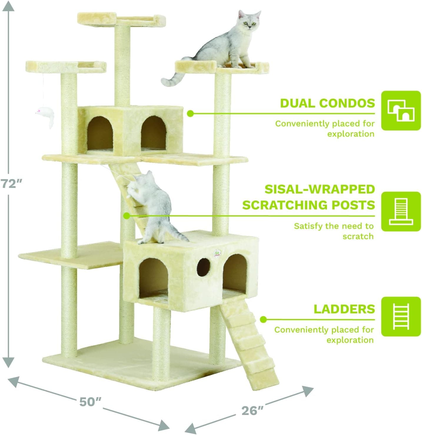Go Pet Club 72-Inch Cat Tree thumbnail 4