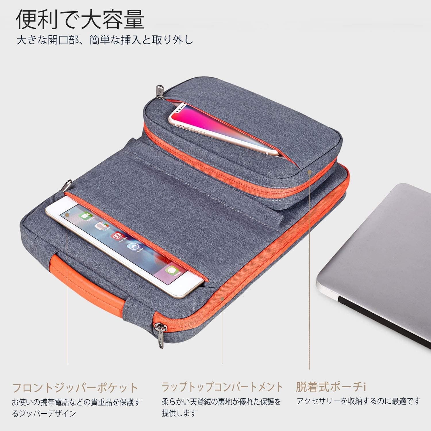 Voova Laptop Sleeve Case 15.6 Inch with Detachable Accessory Pouch thumbnail 3