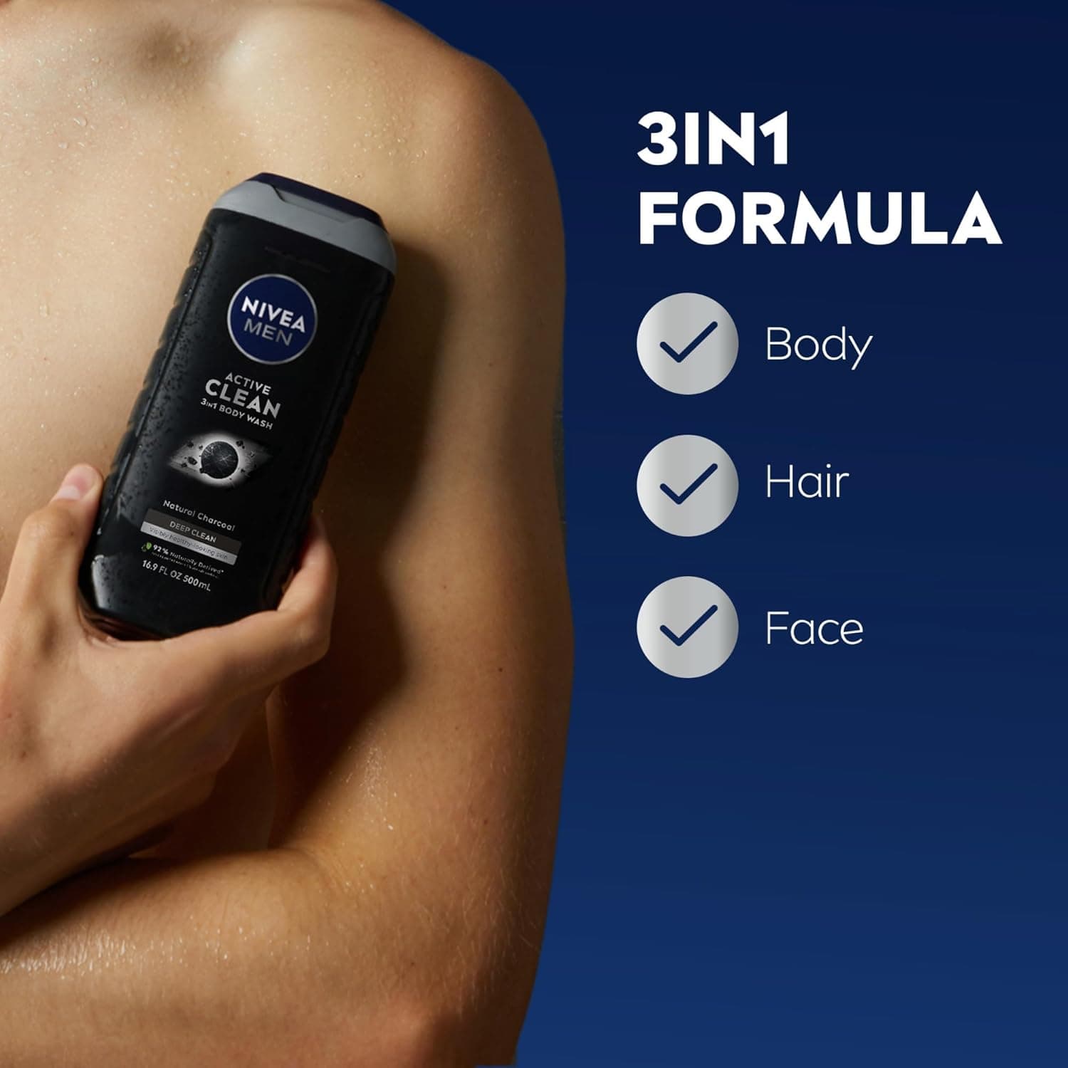 NIVEA Men Active Clean Body Wash with Charcoal thumbnail 2