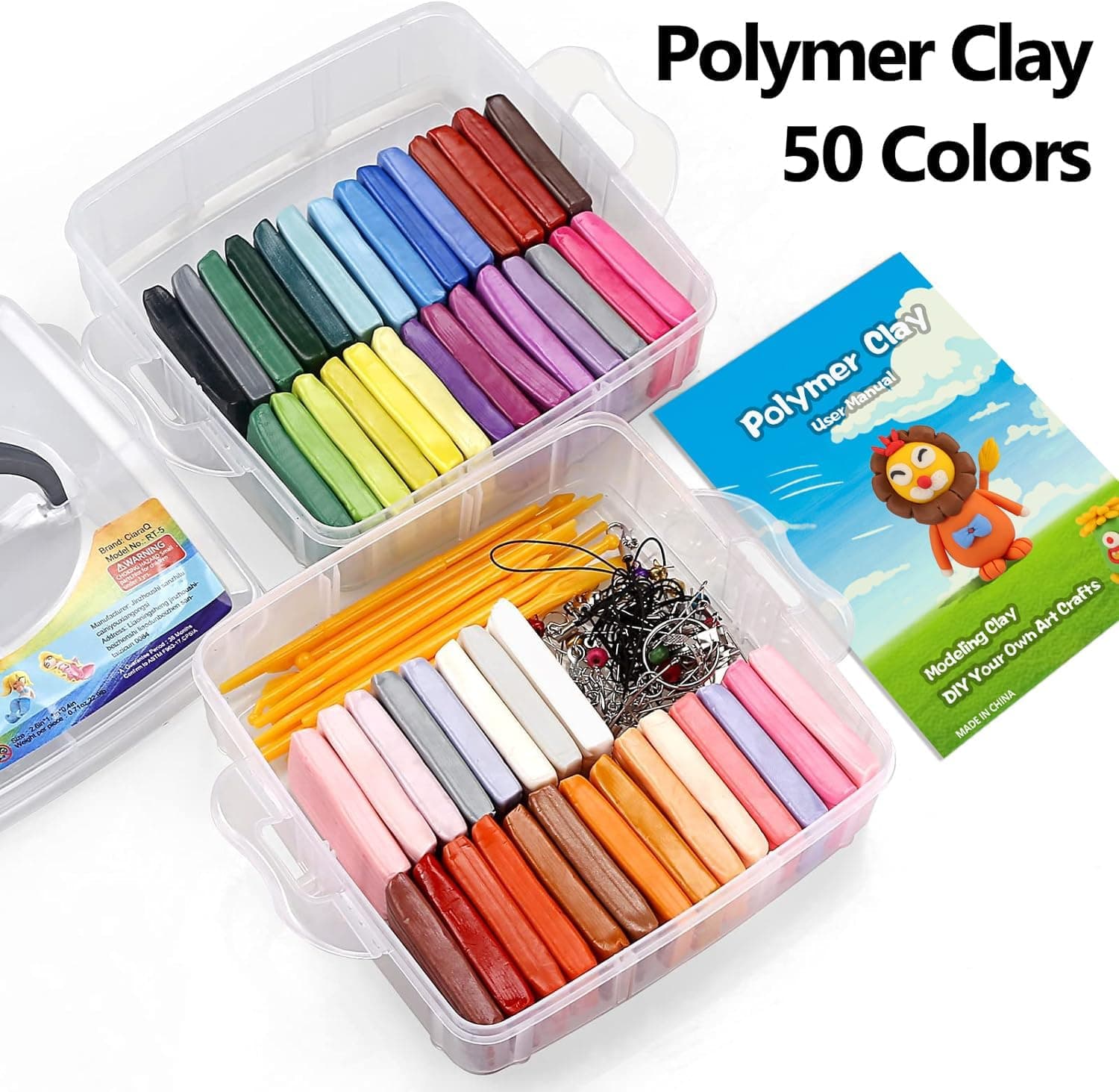 CiaraQ Polymer Clay Starter Kit, 50 Colors with Sculpting Tools thumbnail 5