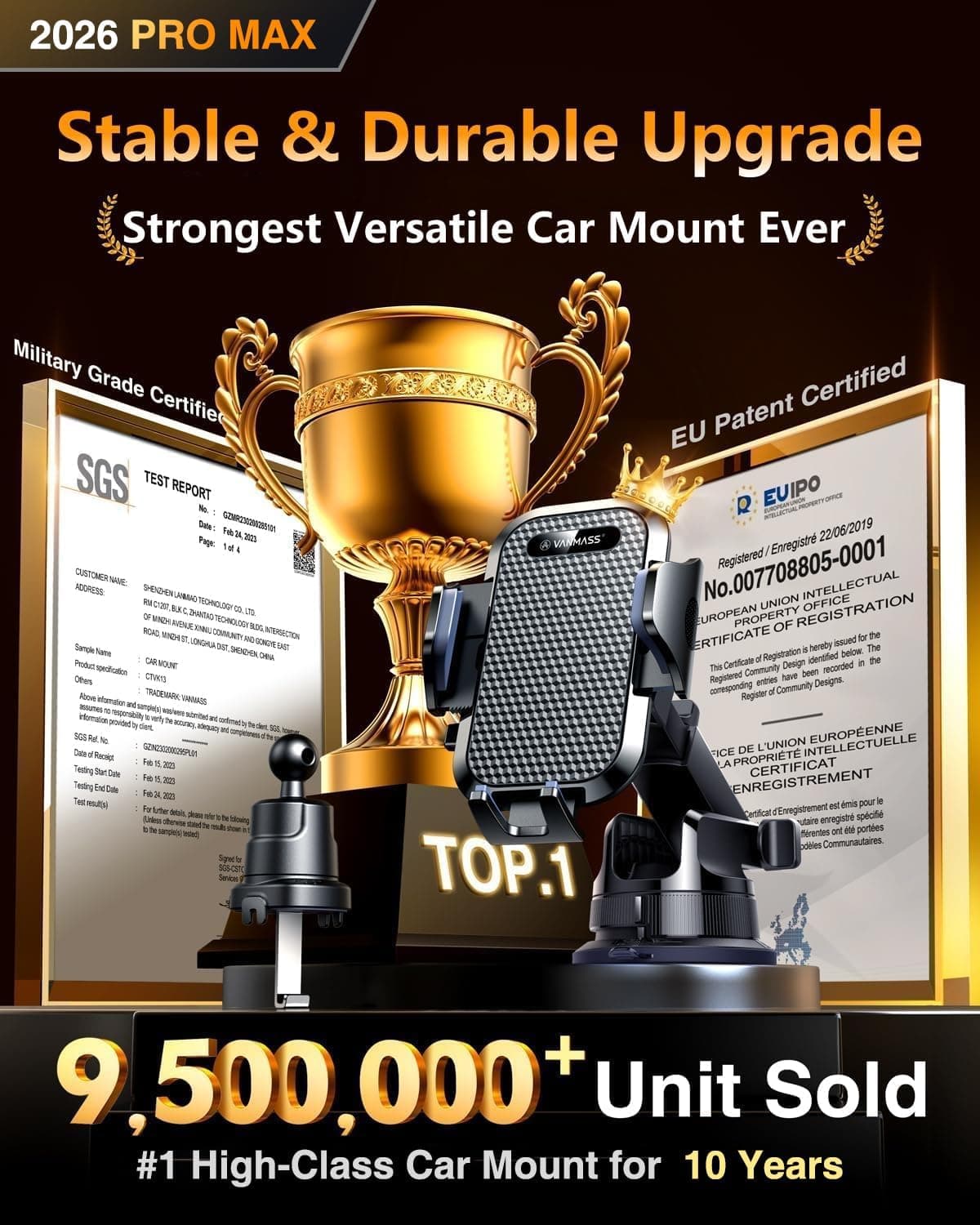 VANMASS Military-Grade Dashboard & Windshield Mount thumbnail 2