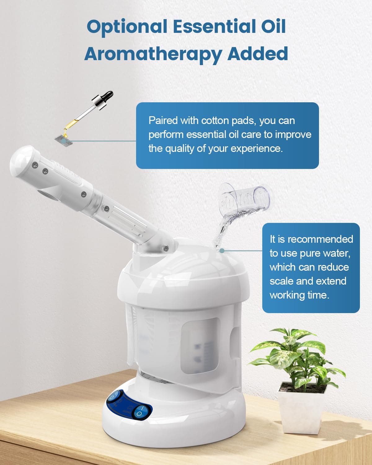 Kingsteam Tabletop Facial Steamer with 360° Rotating Arm thumbnail 4