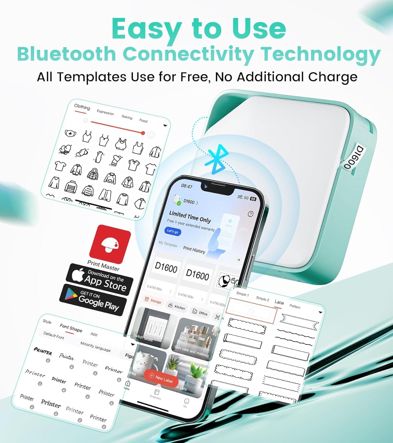 Vixic D1600 Bluetooth Label Maker thumbnail 3