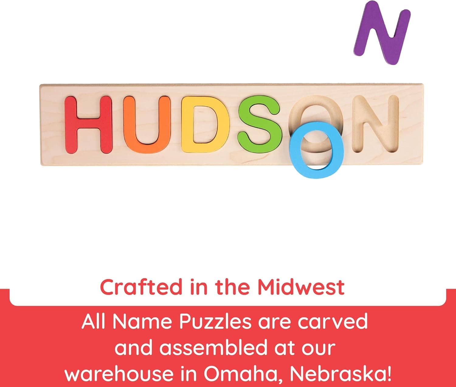 Fat Brain Toys Wooden Personalized Name Puzzle for Toddlers 1-3+ thumbnail 2