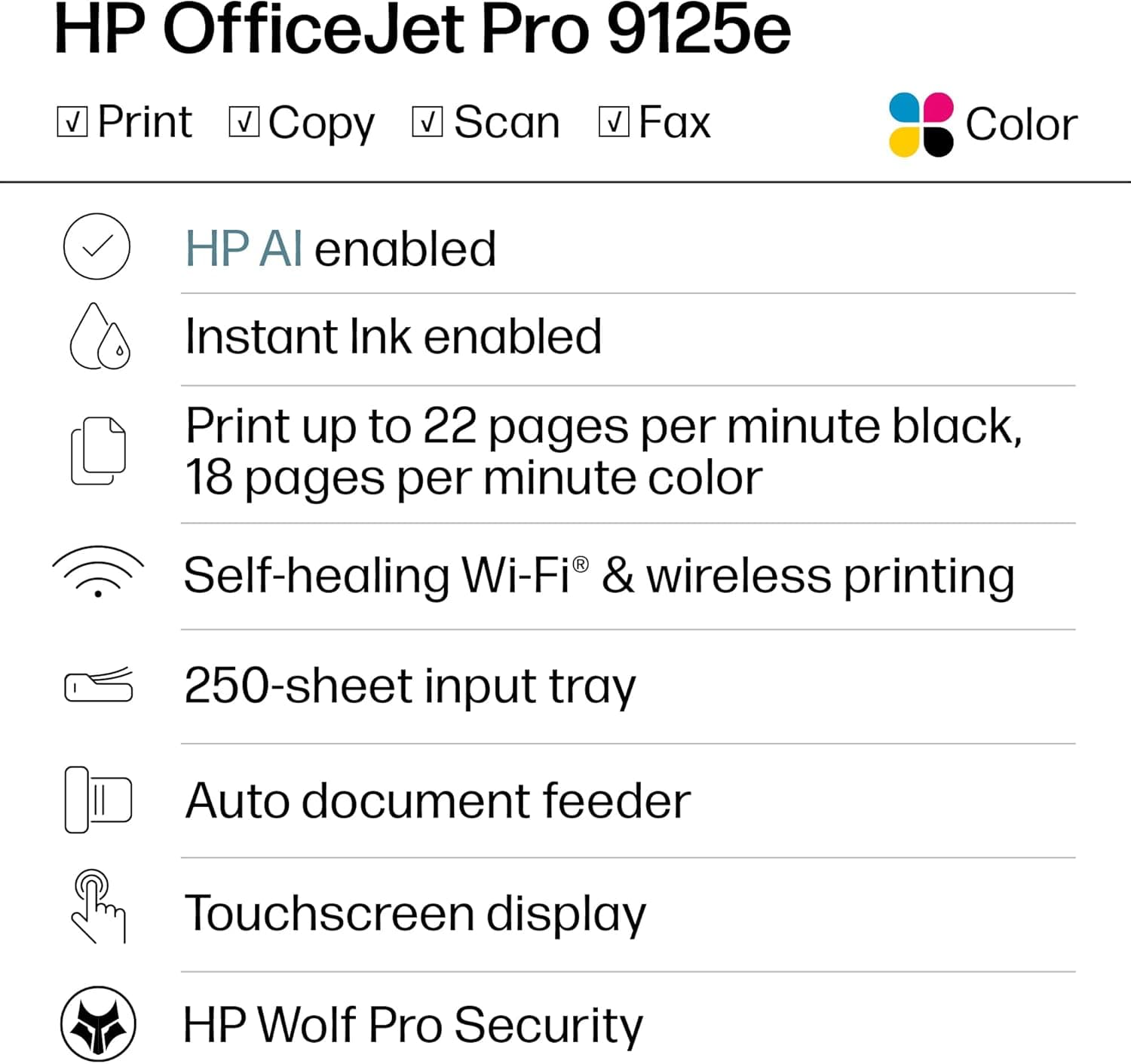 HP OfficeJet Pro 9125e All-in-One Printer thumbnail 2