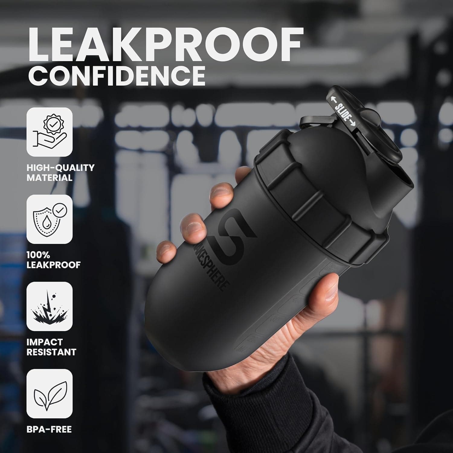 ShakeSphere Tumbler Protein Shaker Bottle 24oz thumbnail 4