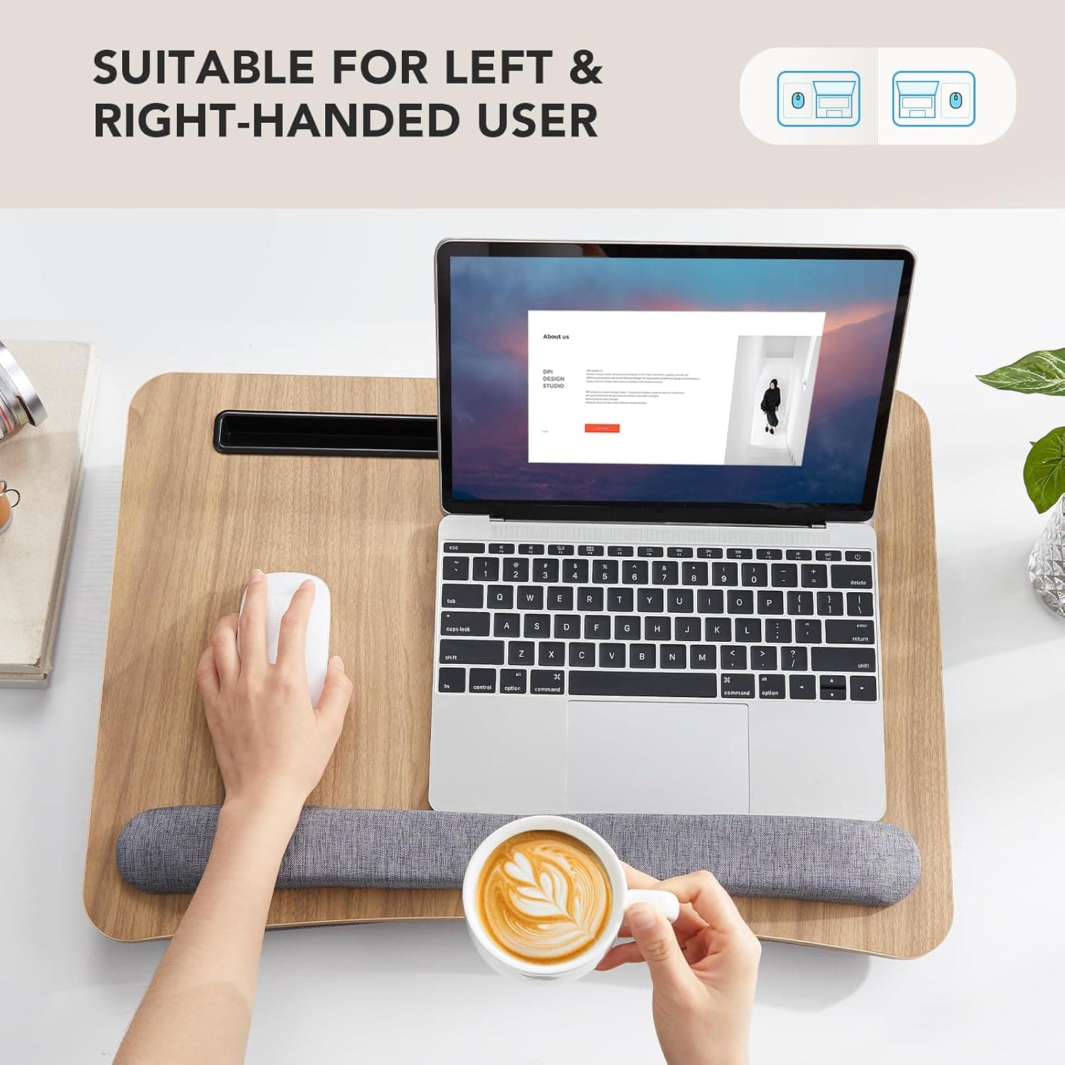 HUANUO Lap Laptop Desk with Pillow Cushion thumbnail 4