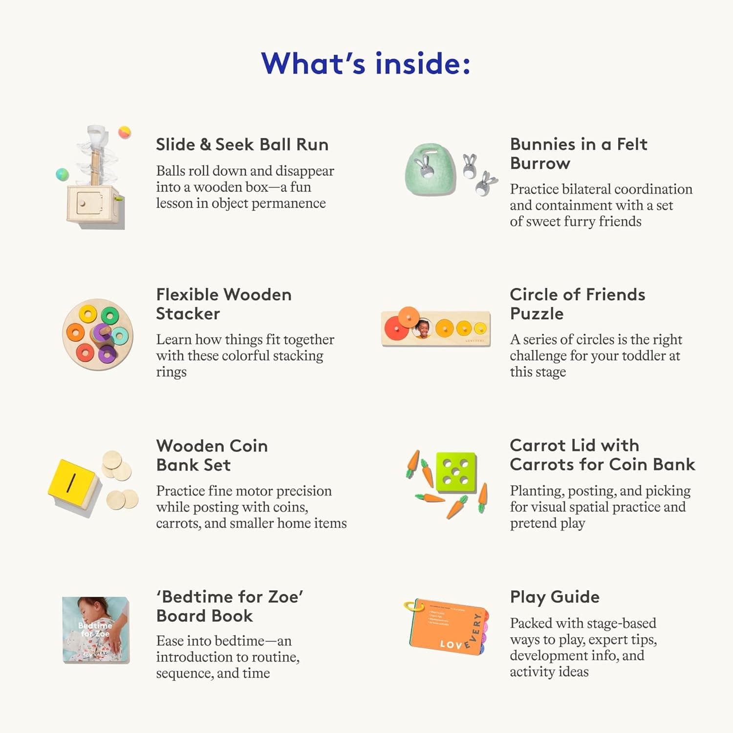 Lovevery The Babbler Play Kit (Montessori Birthday Kit for 1 Year Old) thumbnail 2