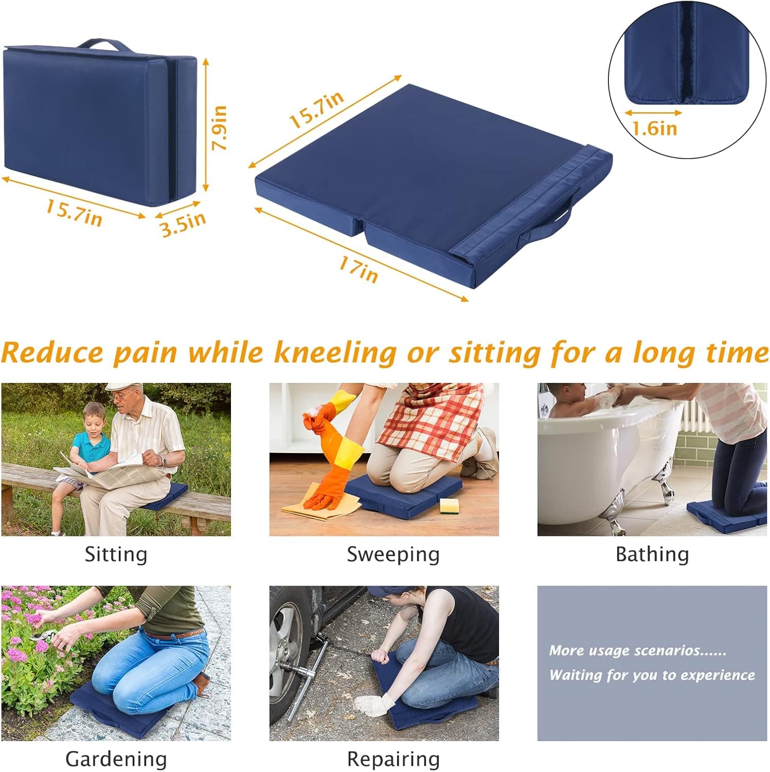 Patented Garden Kneeler and Seat with Detachable Pad thumbnail 2