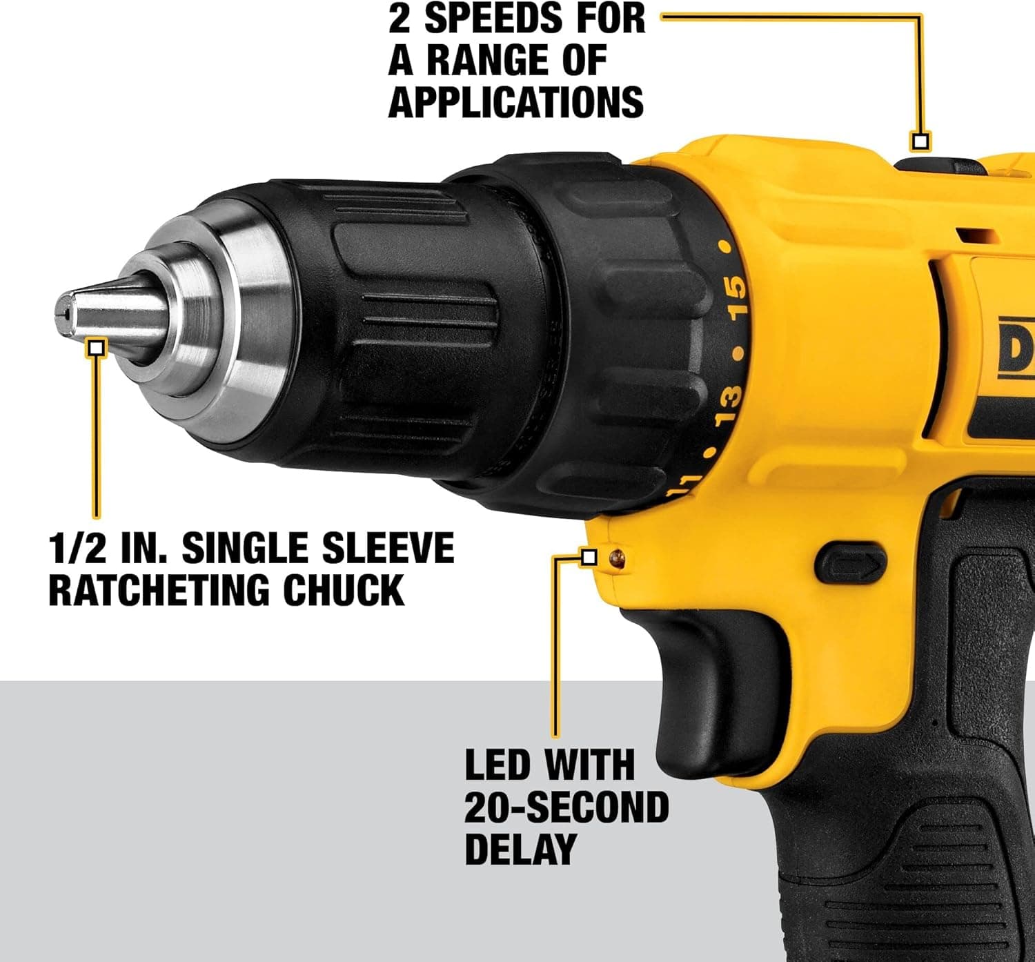 DeWalt 20V MAX Cordless Drill/Driver Kit (DCD771C2) thumbnail 3