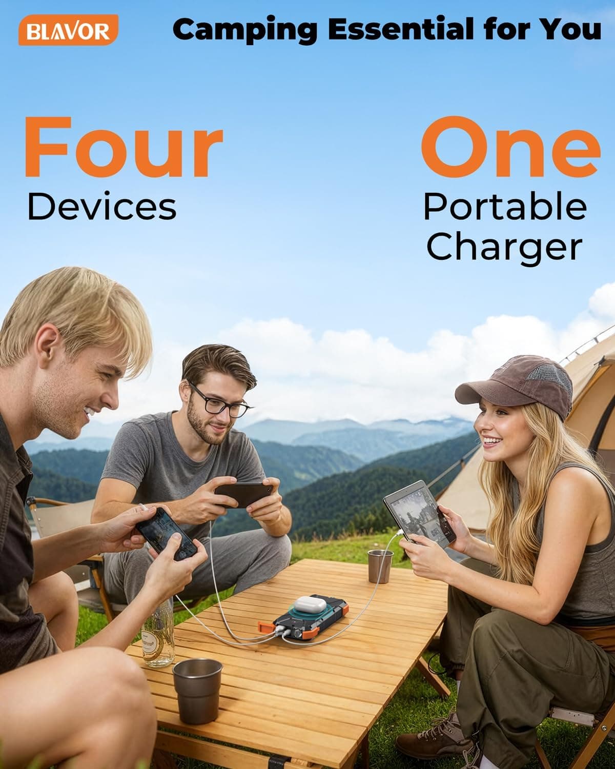 BLAVOR Solar Power Bank 20000mAh with Wireless Charging thumbnail 4