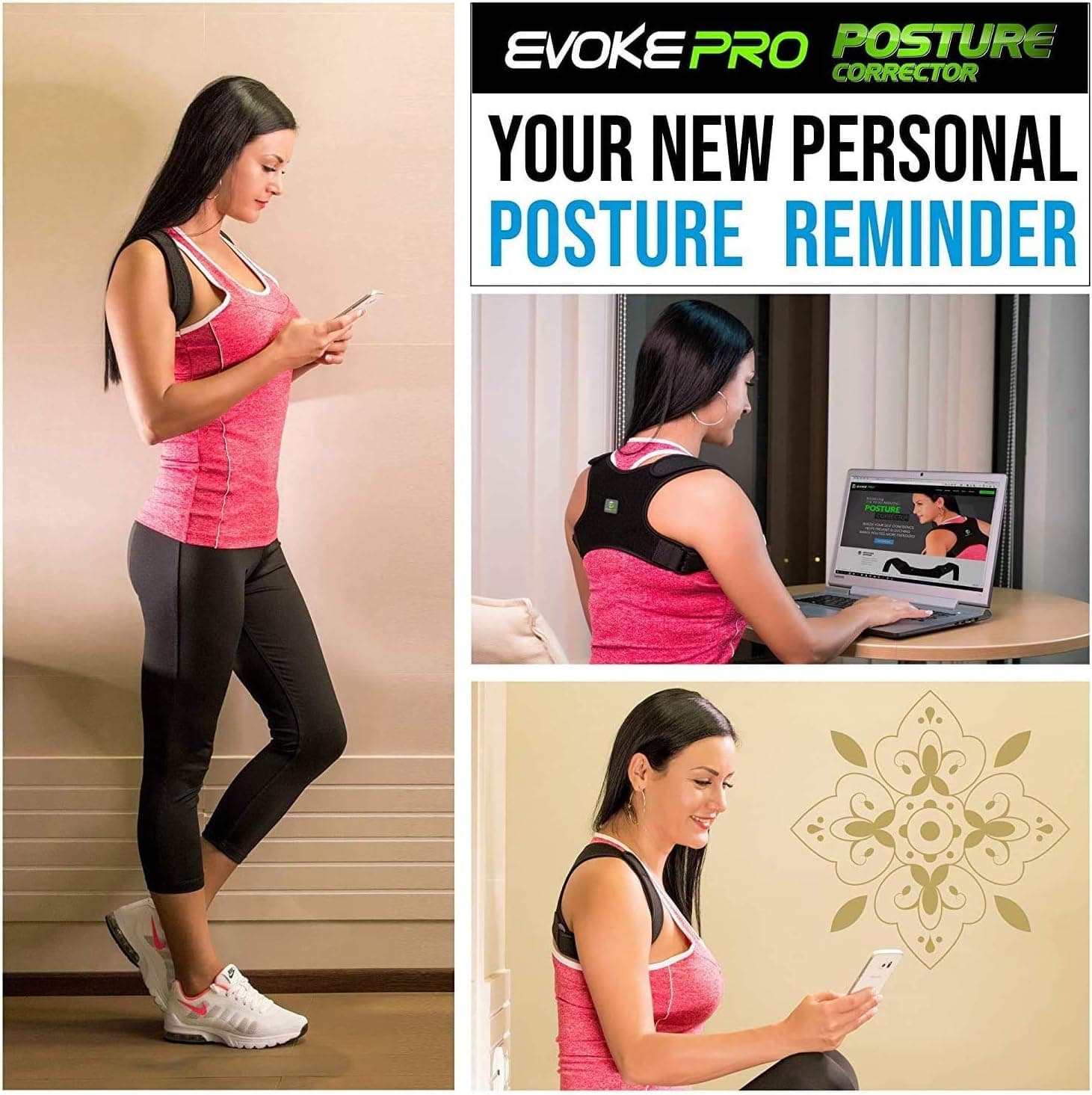 Evoke Pro Back Posture Corrector with Resistance Band thumbnail 4