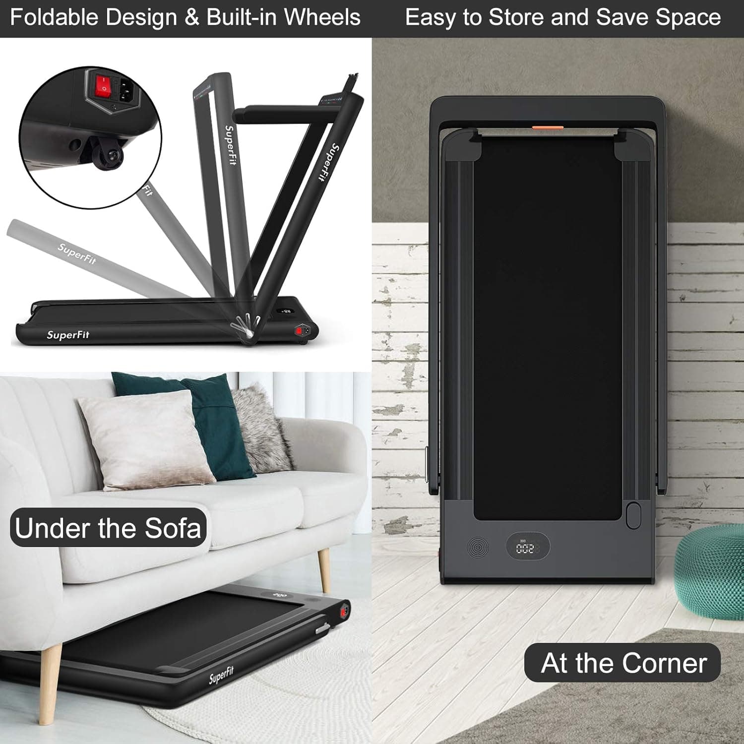 Goplus 2-in-1 Folding Treadmill thumbnail 4