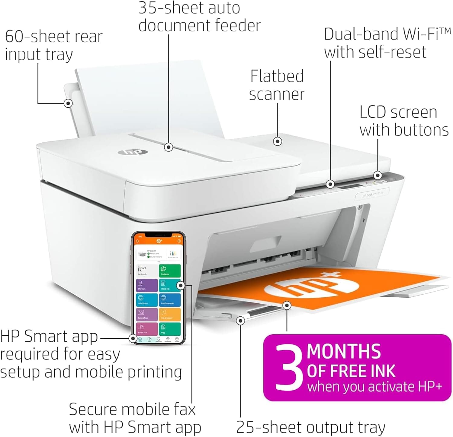 HP DeskJet 4155e All-in-One Printer thumbnail 2