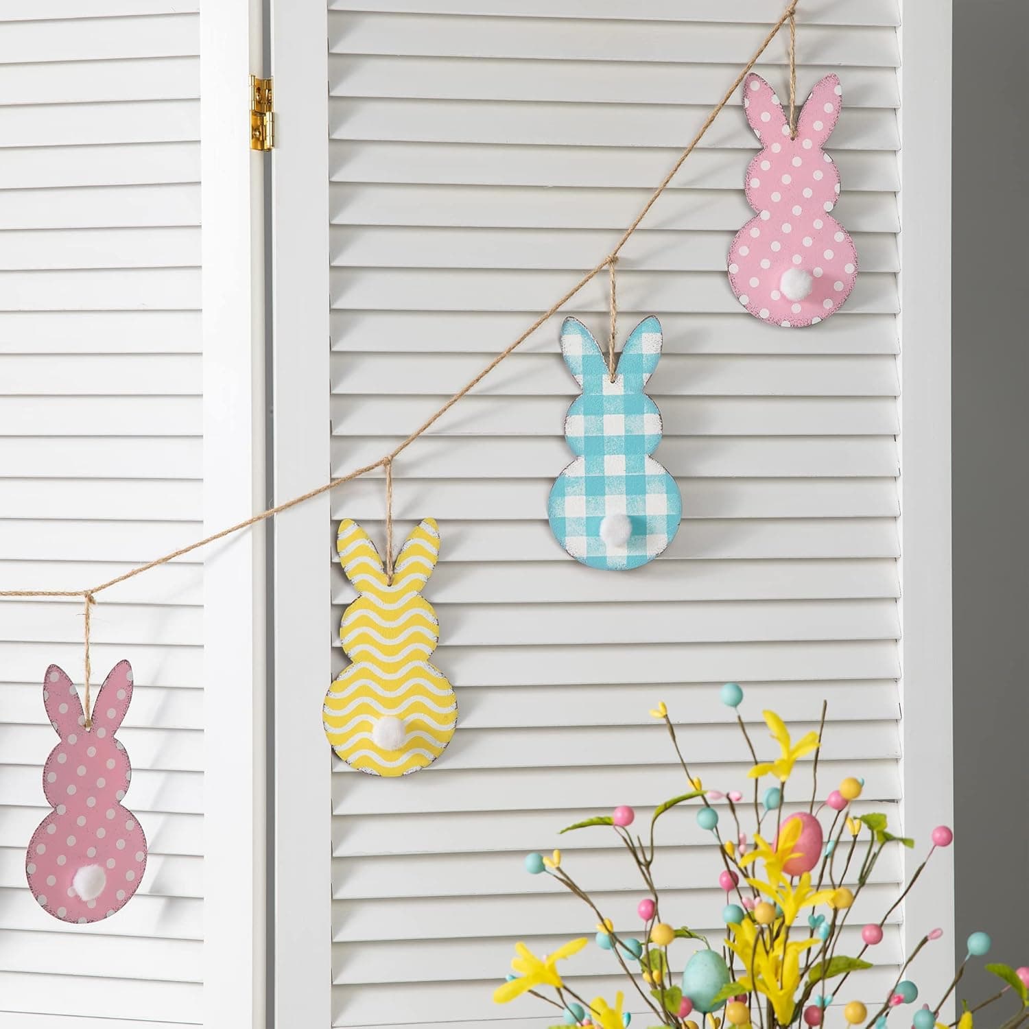 Glitzhome 72-Inch Easter Metal Bunny Garland thumbnail 4