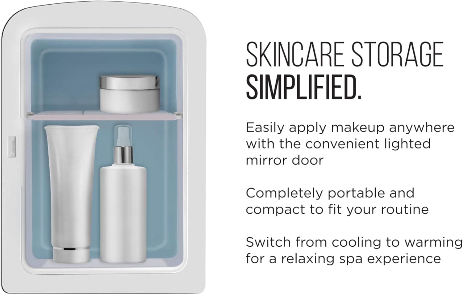 Chefman Iceman Portable Mirrored Beauty Fridge with LED thumbnail 2