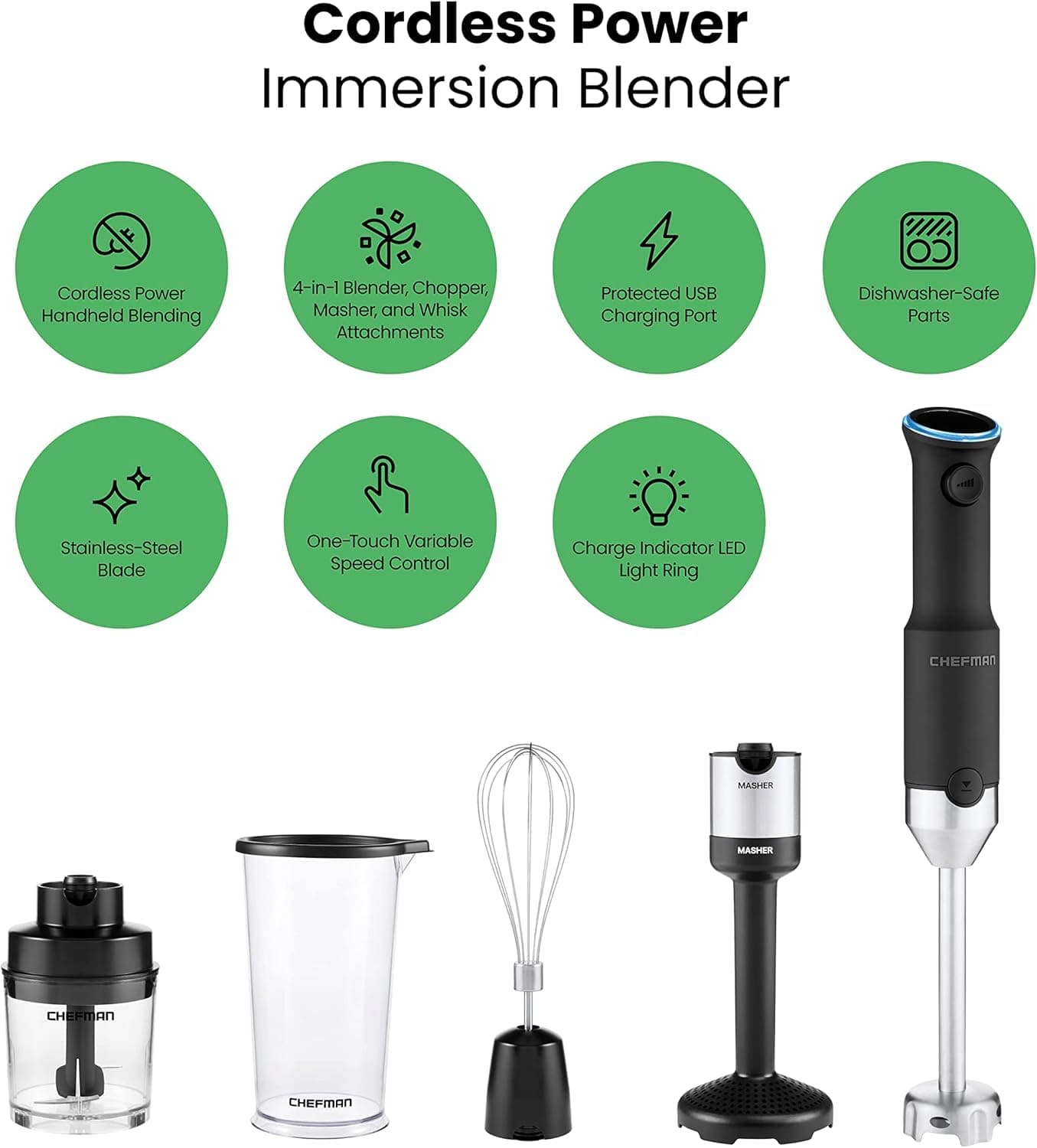 Chefman Cordless 5-in-1 Immersion Blender Set thumbnail 2