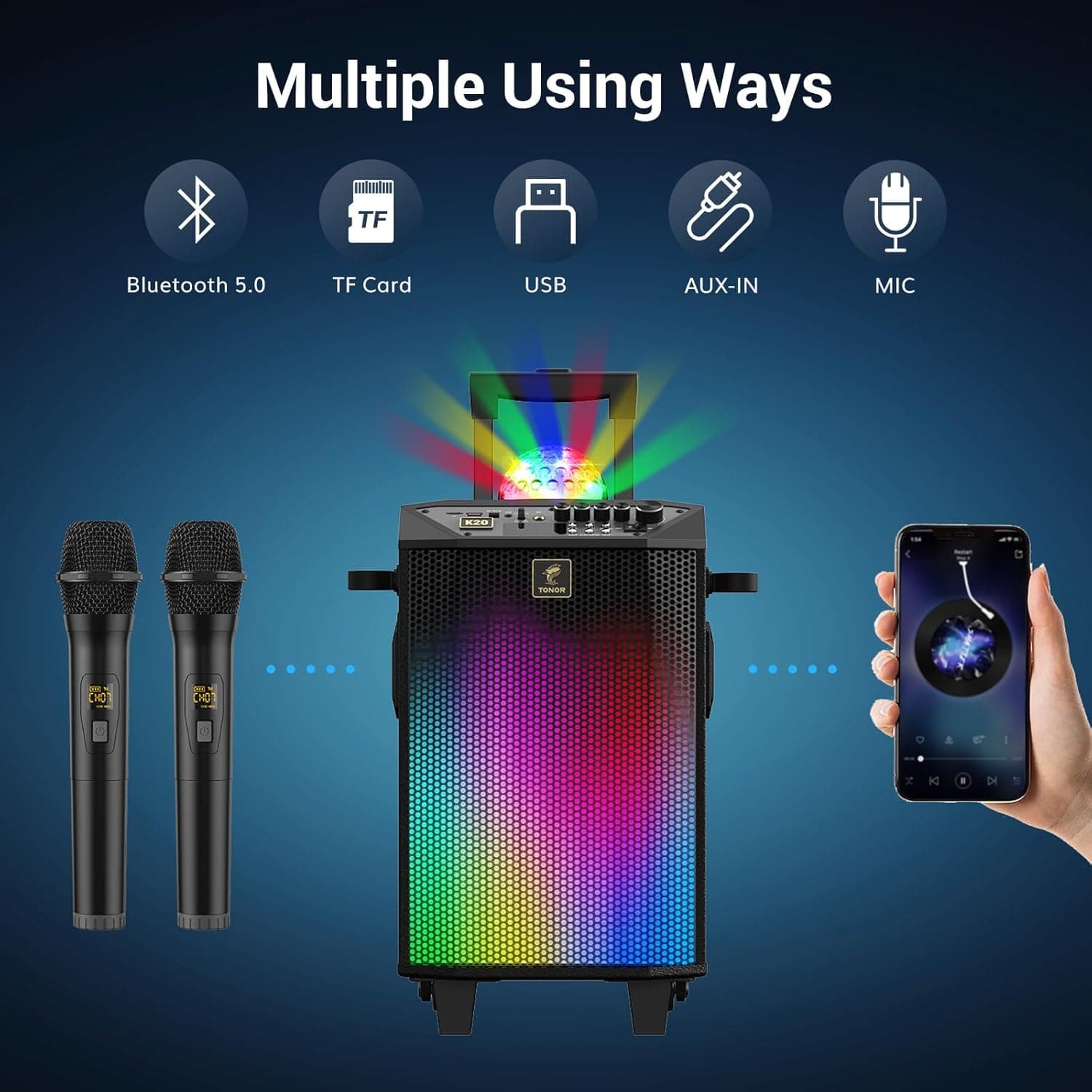 TONOR K20 Wireless Karaoke Machine thumbnail 4