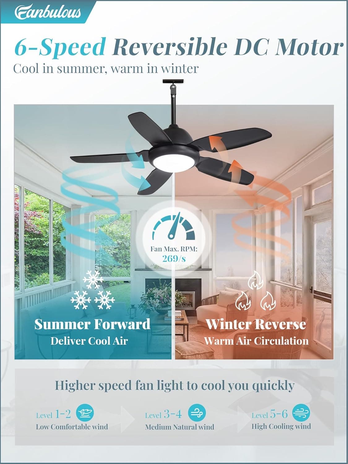Fanbulous 42" IP65 Waterproof Outdoor Ceiling Fan thumbnail 5
