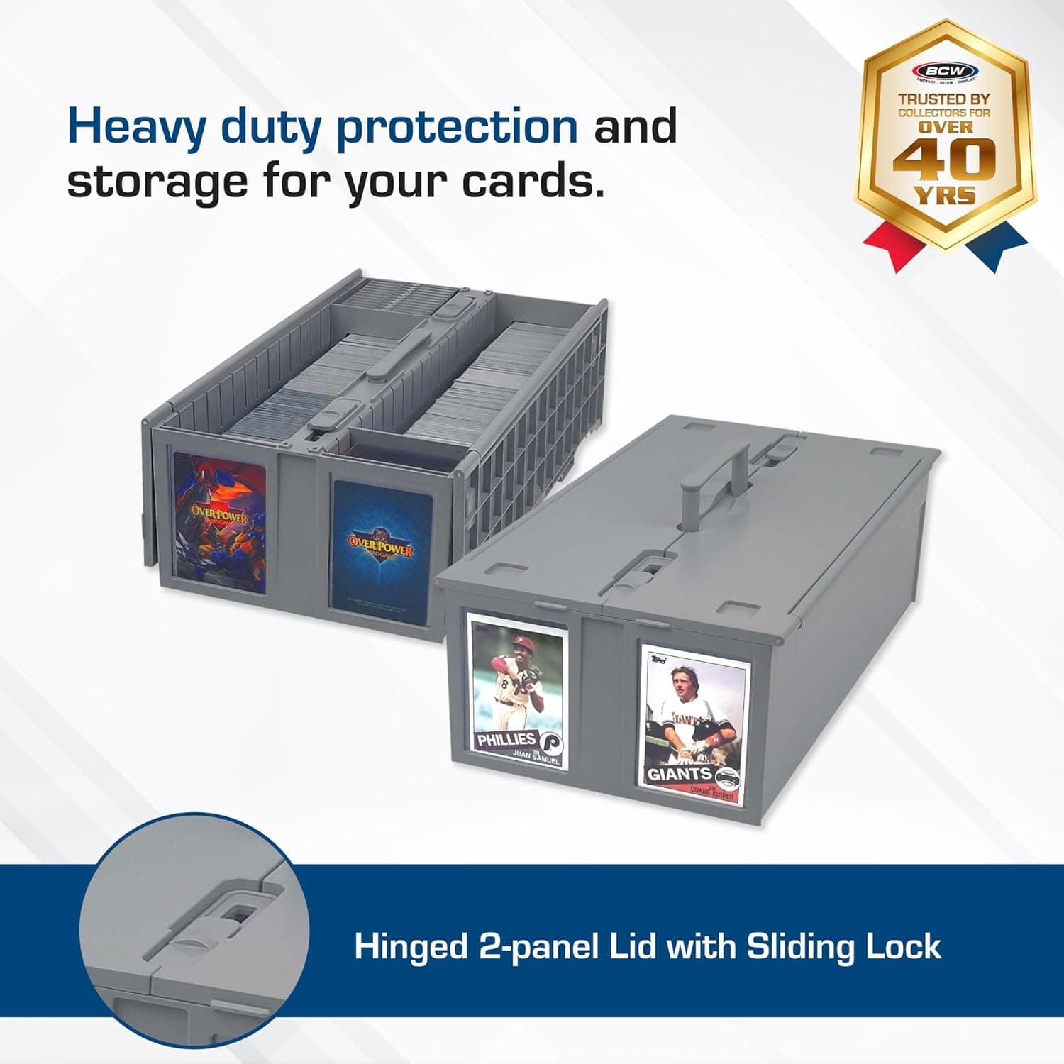 BCW Collectible Card Bin (1600 Count, Gray) thumbnail 2