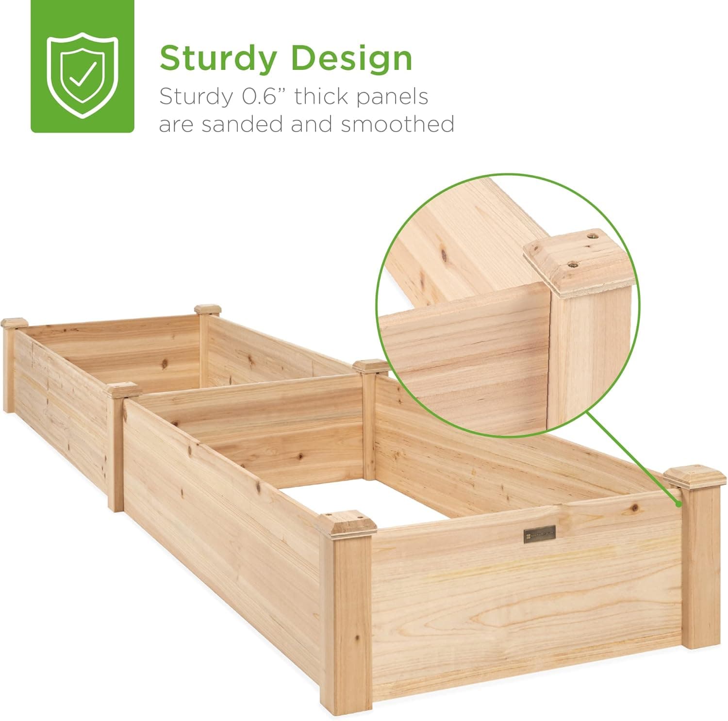 Best Choice Products 8x2ft Outdoor Wooden Raised Garden Bed thumbnail 5