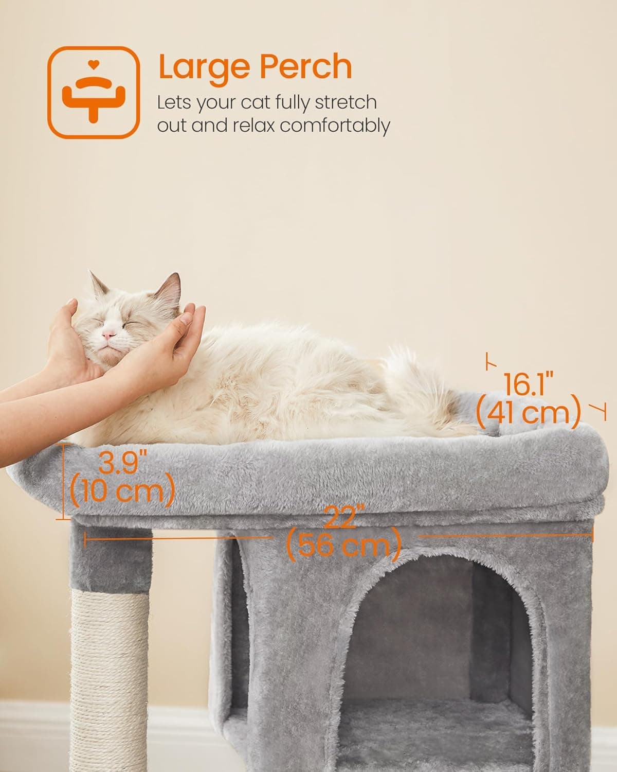 FEANDREA 33.1-Inch Cat Tower for Large Cats thumbnail 3