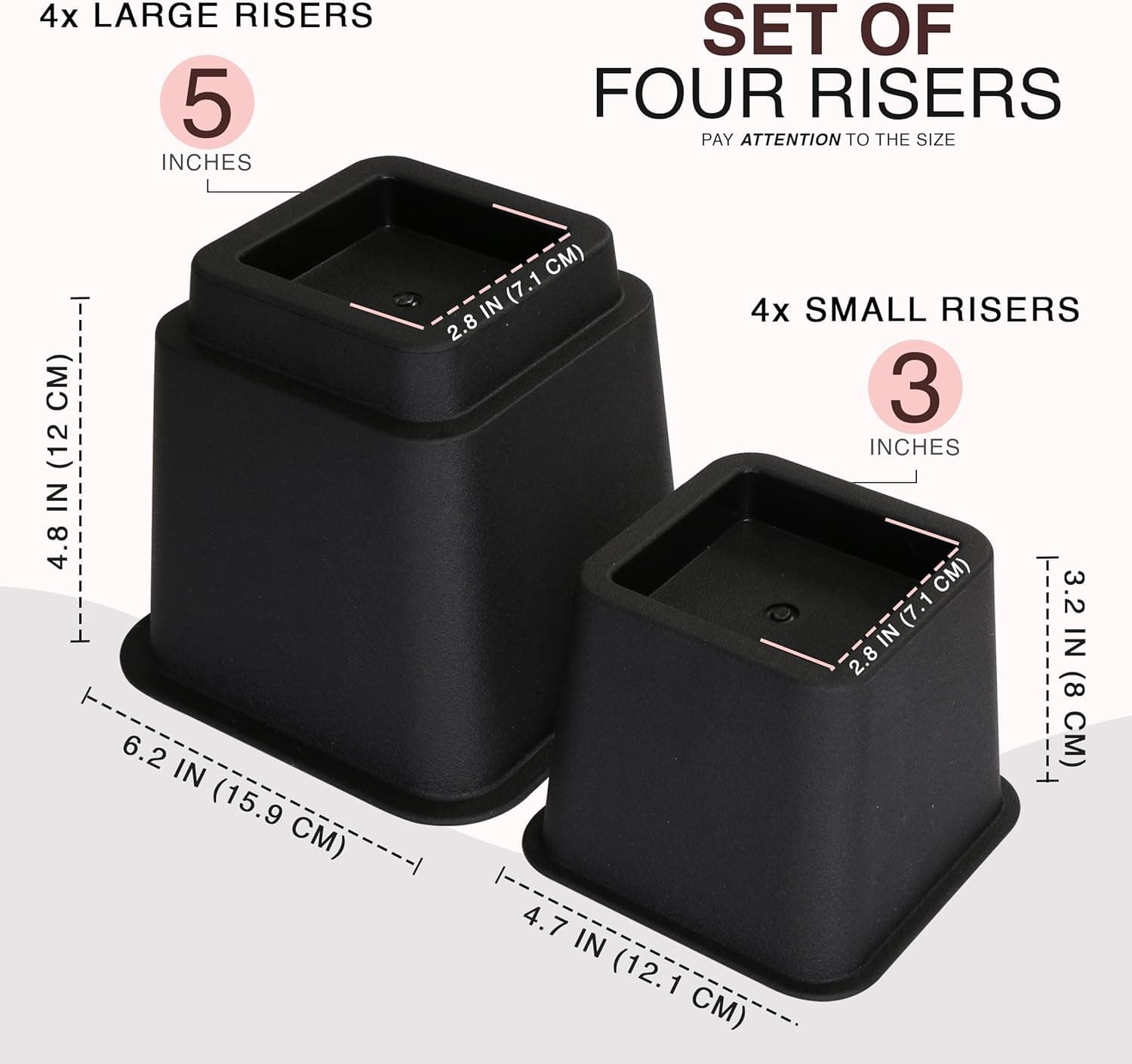 Utopia Bedding Adjustable Bed Risers (4-Pack) thumbnail 2