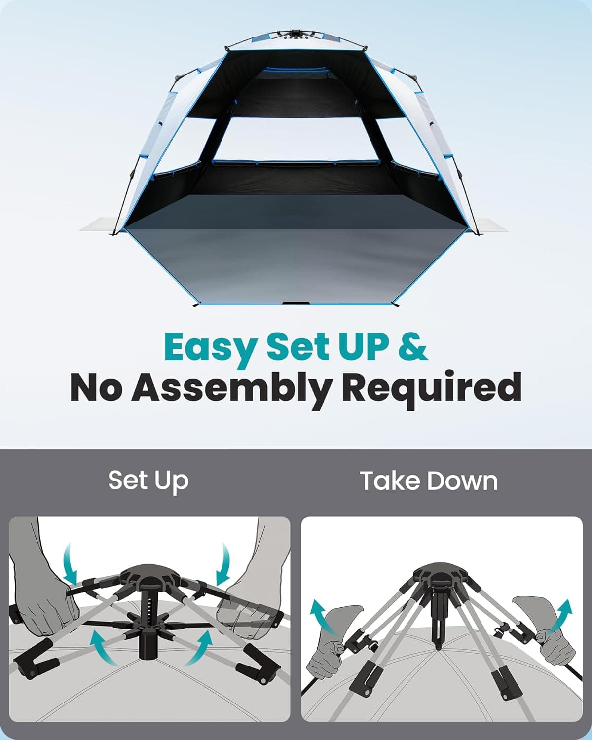 OutdoorMaster Pop Up Beach Tent with Blackout Shelter thumbnail 5