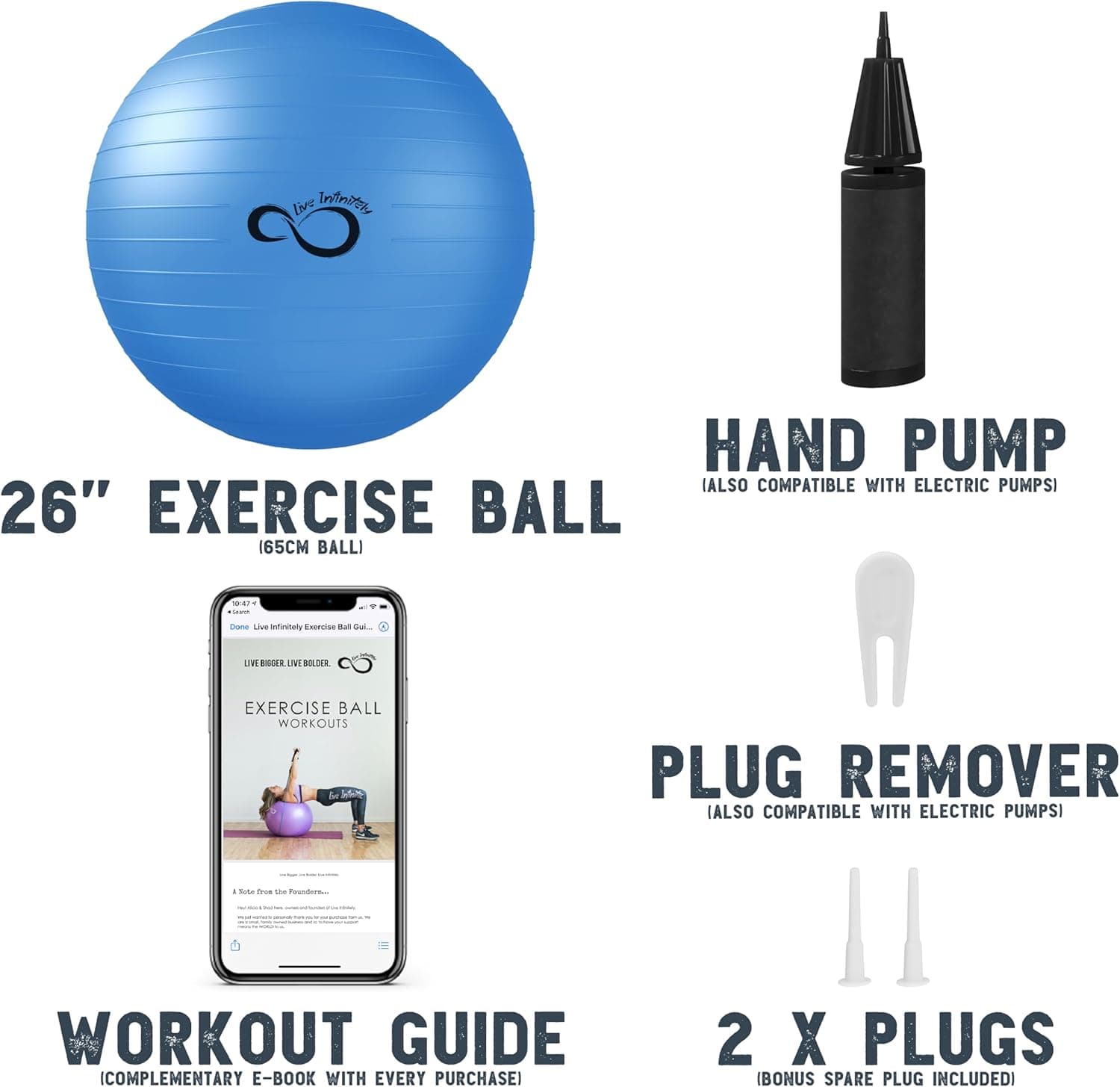 Live Infinitely Exercise Ball – Professional Grade thumbnail 5
