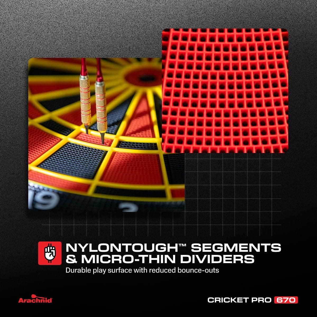 Arachnid Cricket Pro 670 Tournament-Quality Dartboard thumbnail 3